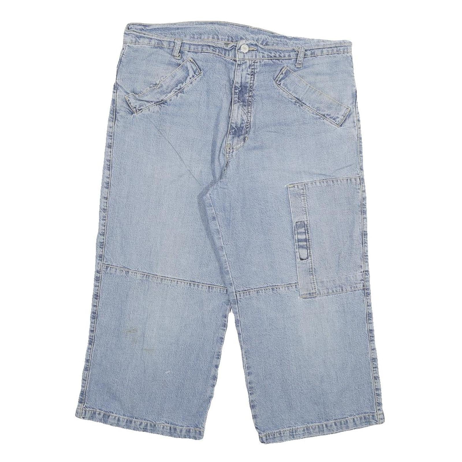 GO SOUTHERN Mens Denim Light Blue Cargo Shorts XL W32 Casual Cotton Blend Refurbished - N/A refurbished available on Cerqular