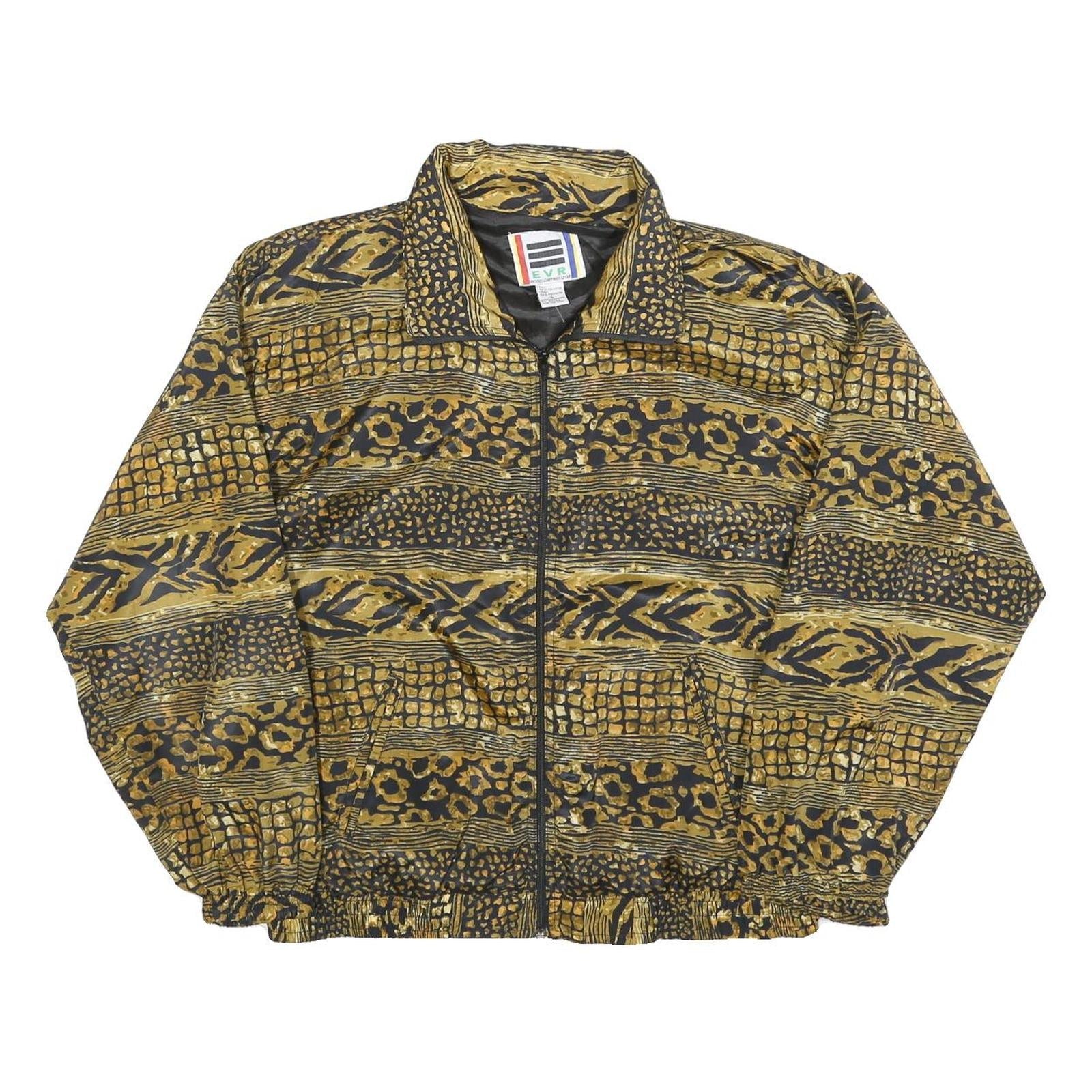 EVR Womens Black & Gold Printed Nylon Bomber Jacket L Zip Closure Relaxed Fit Refurbished - N/A refurbished available on Cerqular