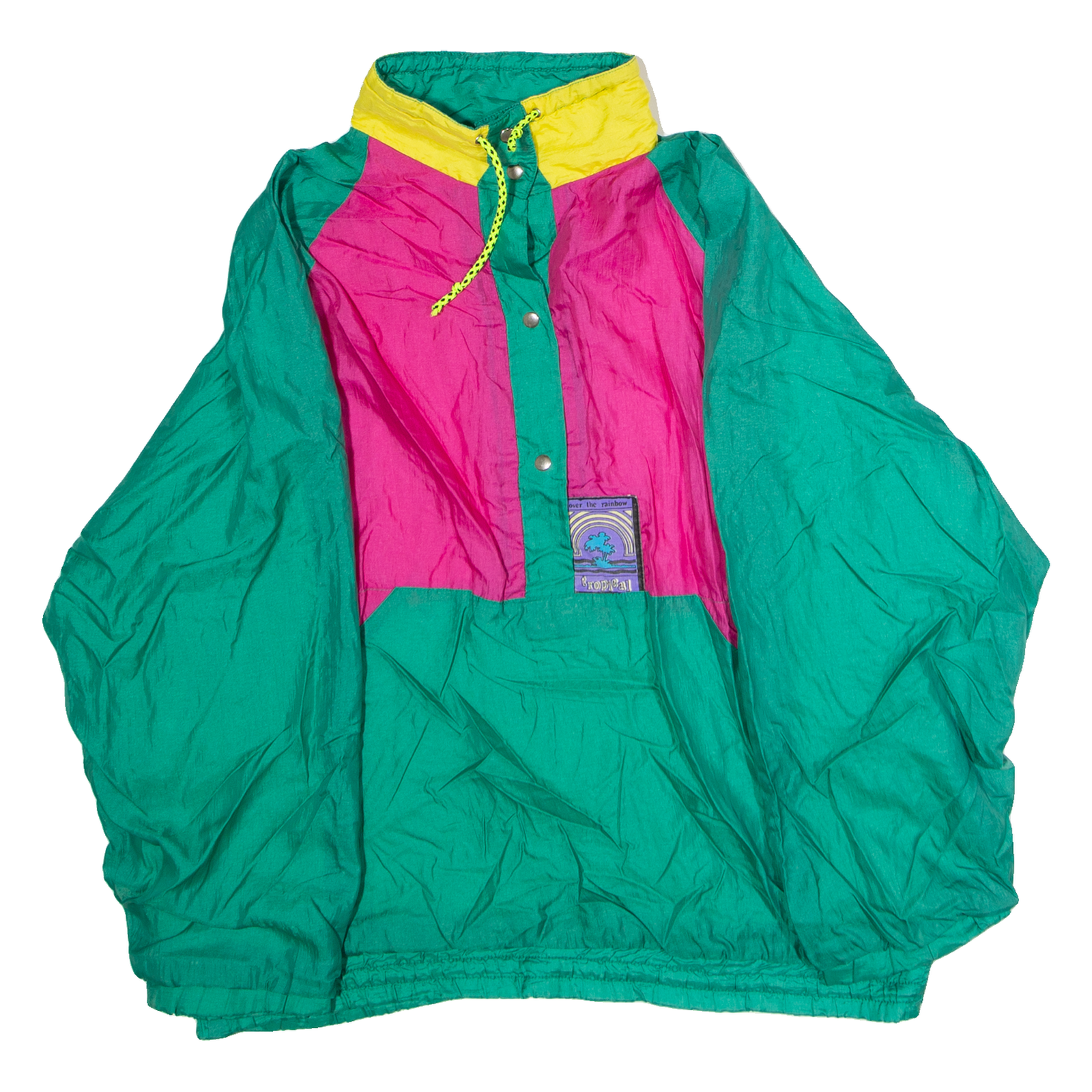 BLUE SEVEN Womens Anorak Jacket Green Nylon Colourblock L Refurbished - N/A refurbished available on Cerqular