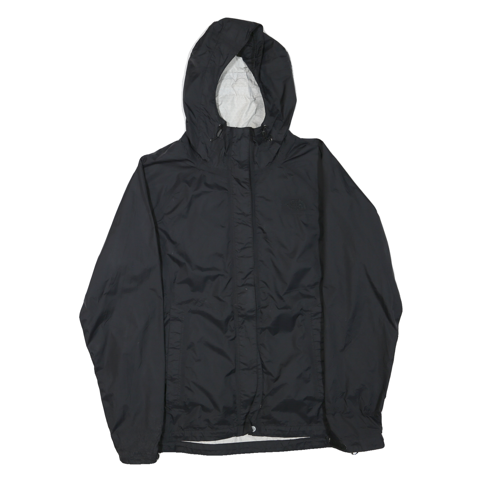 THE NORTH FACE Womens Black Outdoor Jacket L Polyester Blend Zip Hooded Plain Refurbished - N/A refurbished available on Cerqular