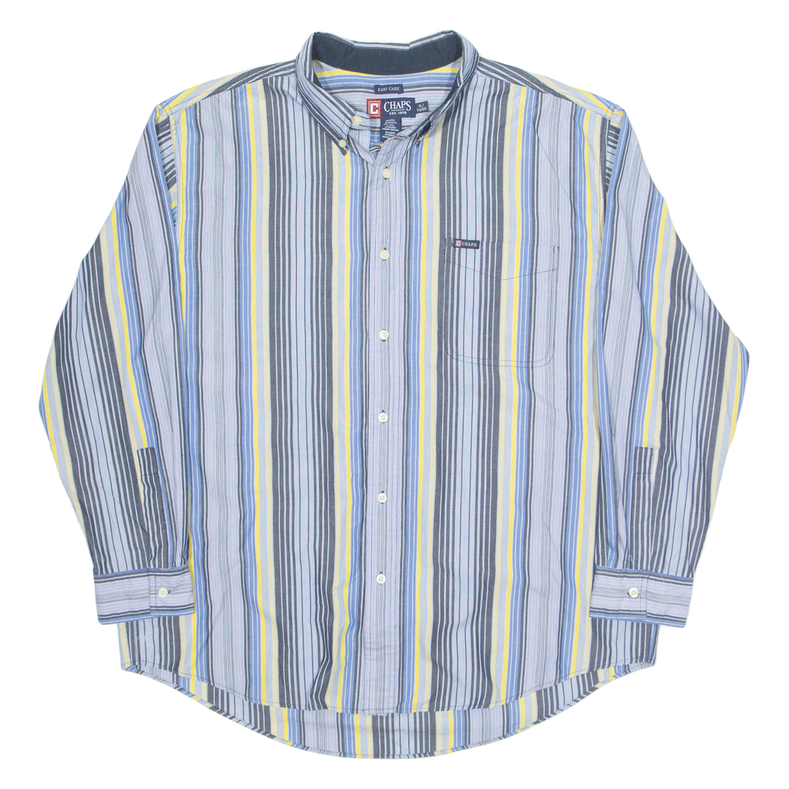 CHAPS Mens Shirt Blue Striped Long Sleeve XL Refurbished - N/A refurbished available on Cerqular