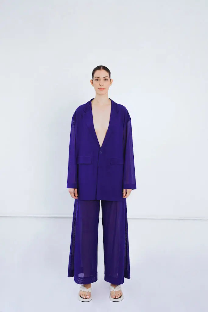 Sheer Blue Mesh Pants | Size: M Refurbished - N/A (Note: There is no well-known brand by this name refurbished available on Cerqular