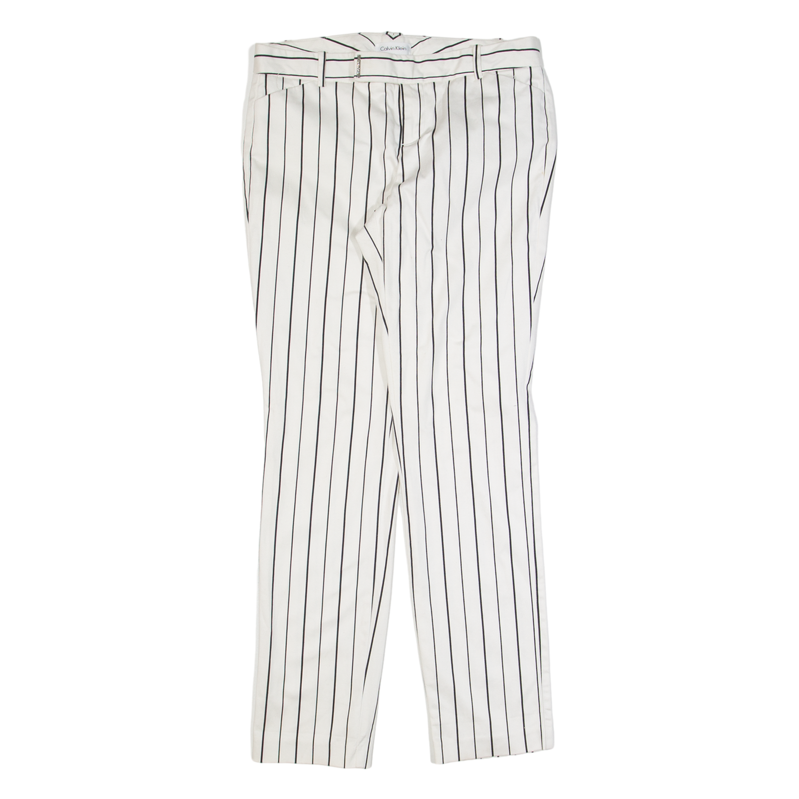 Buy CALVIN KLEIN Striped Womens Trousers White Slim Tapered W30 L28 Refurbished - $36.39 CALVIN KLEIN Striped Womens Trousers White Slim Tapered W30 L28 Refurbished - N/A refurbished available on Cerqular