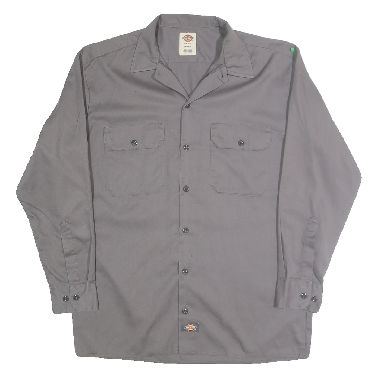 DICKIES Mens Grey Workwear Shirt M Cotton Blend Button-Up Pockets Refurbished - N/A refurbished available on Cerqular