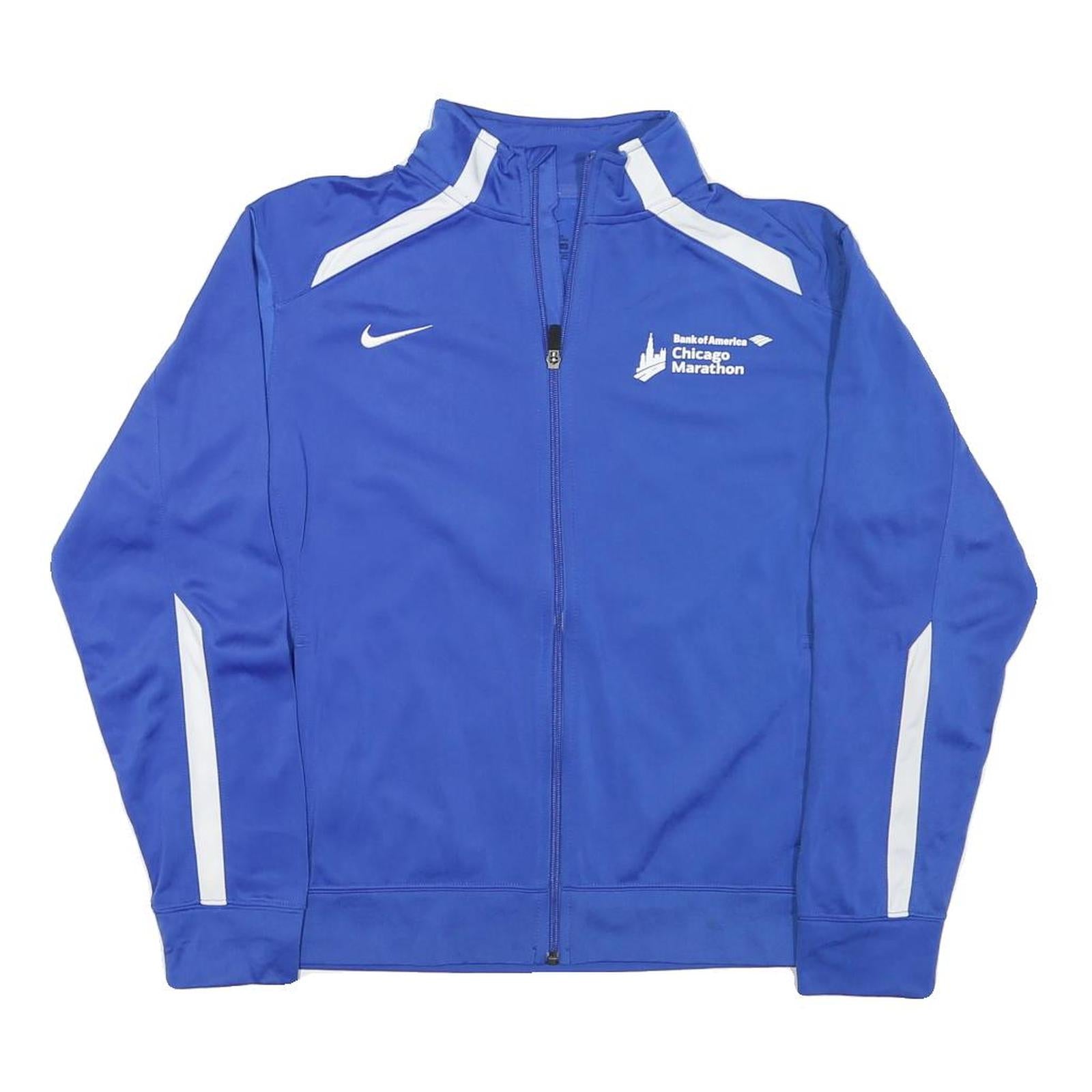 NIKE Womens Blue & White Chicago Marathon Zip Jacket XL Polyester Blend Refurbished - N/A refurbished available on Cerqular