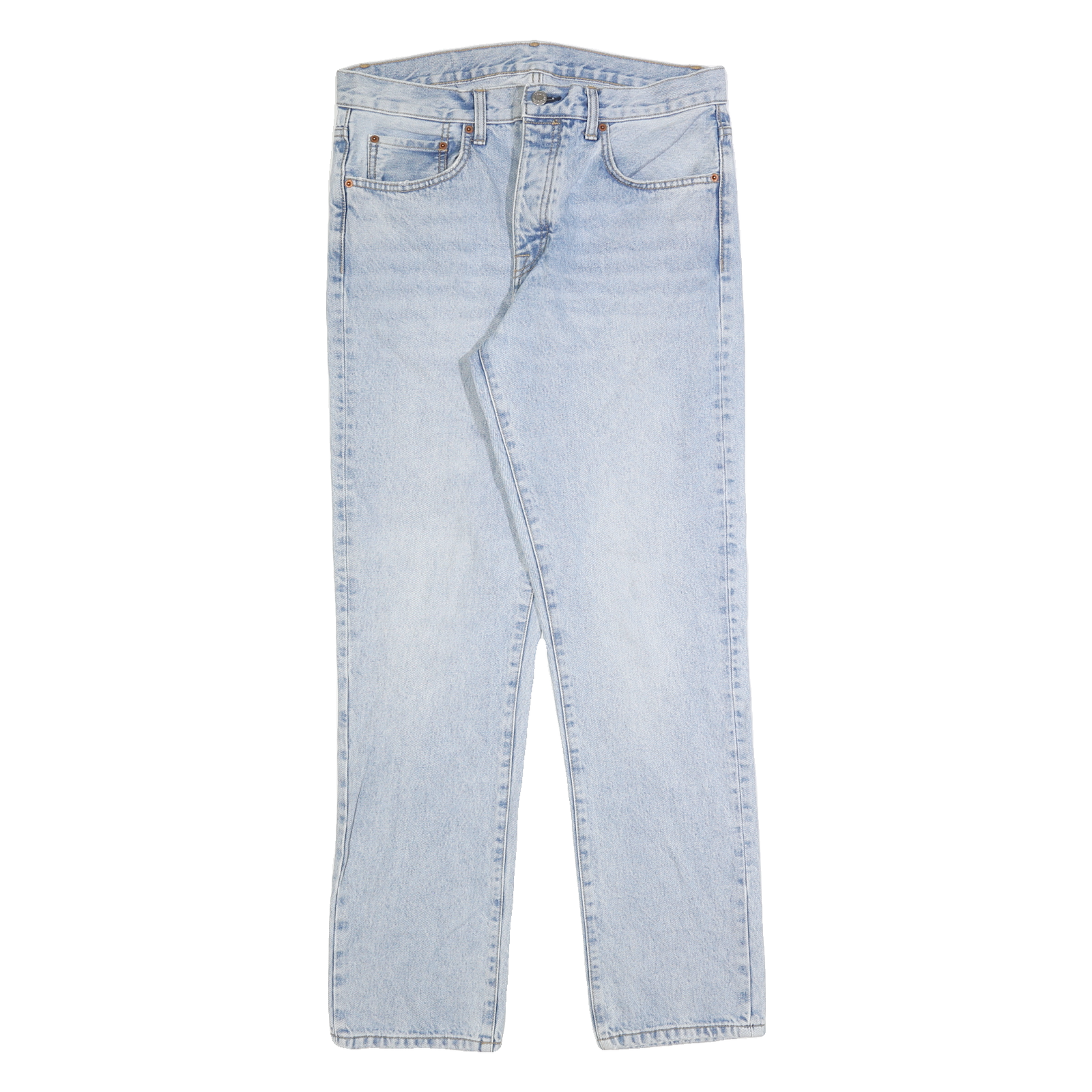 ZARA Womens Light Blue Regular Fit Straight Leg Denim Jeans Cotton W32 L32 Refurbished - N/A refurbished available on Cerqular