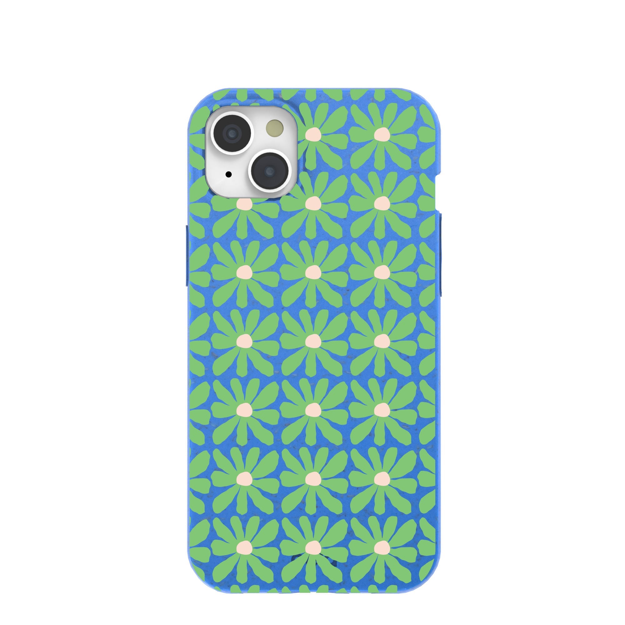 Electric Blue Flower Child iPhone 15 Plus Case Refurbished - Pela Case refurbished available on Cerqular