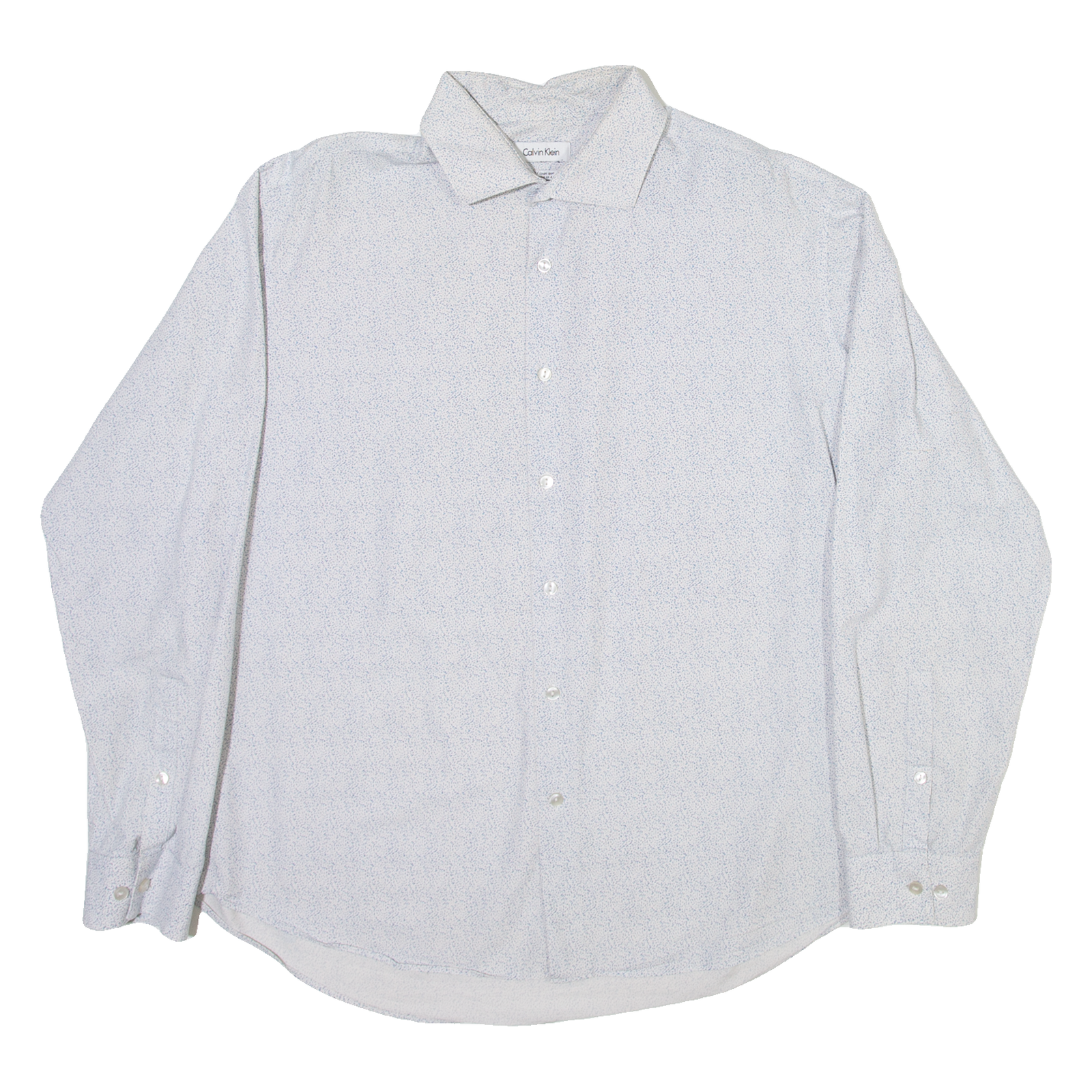 CALVIN KLEIN Mens Shirt White Spotted Long Sleeve L Refurbished - N/A refurbished available on Cerqular