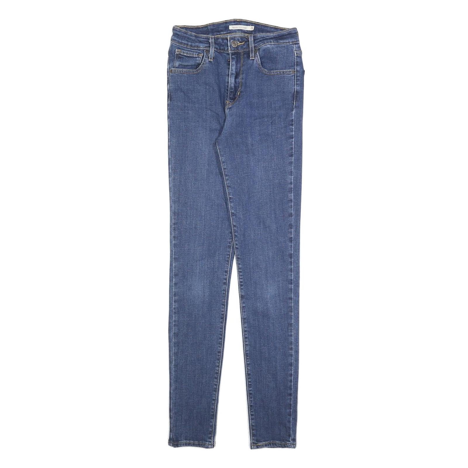 LEVI'S 721 Womens Slim Skinny Denim Medium Blue Jeans W26 L32 Classic Cotton Refurbished - N/A refurbished available on Cerqular