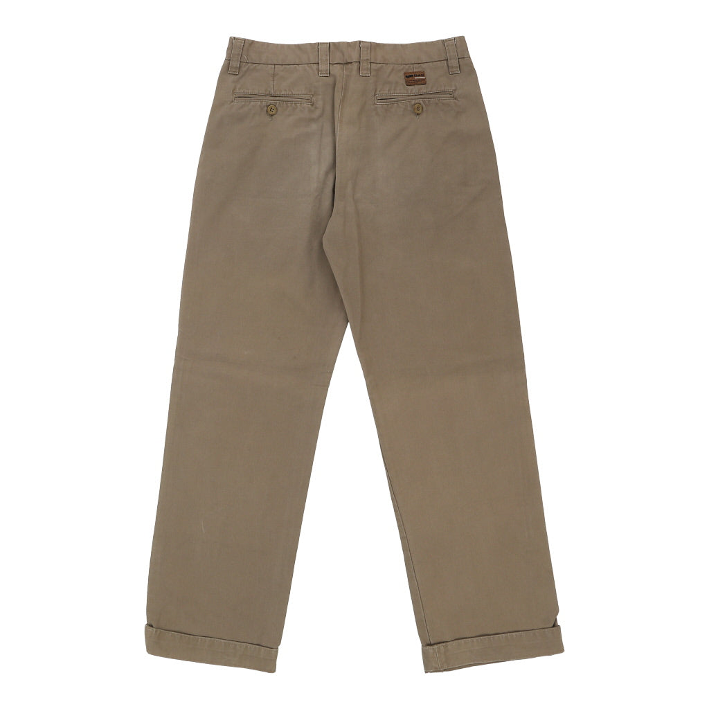 Gas Trousers - 32W 33L Khaki Cotton Refurbished - Thrifted (note: this is a term often used to describe second- refurbished available on Cerqular