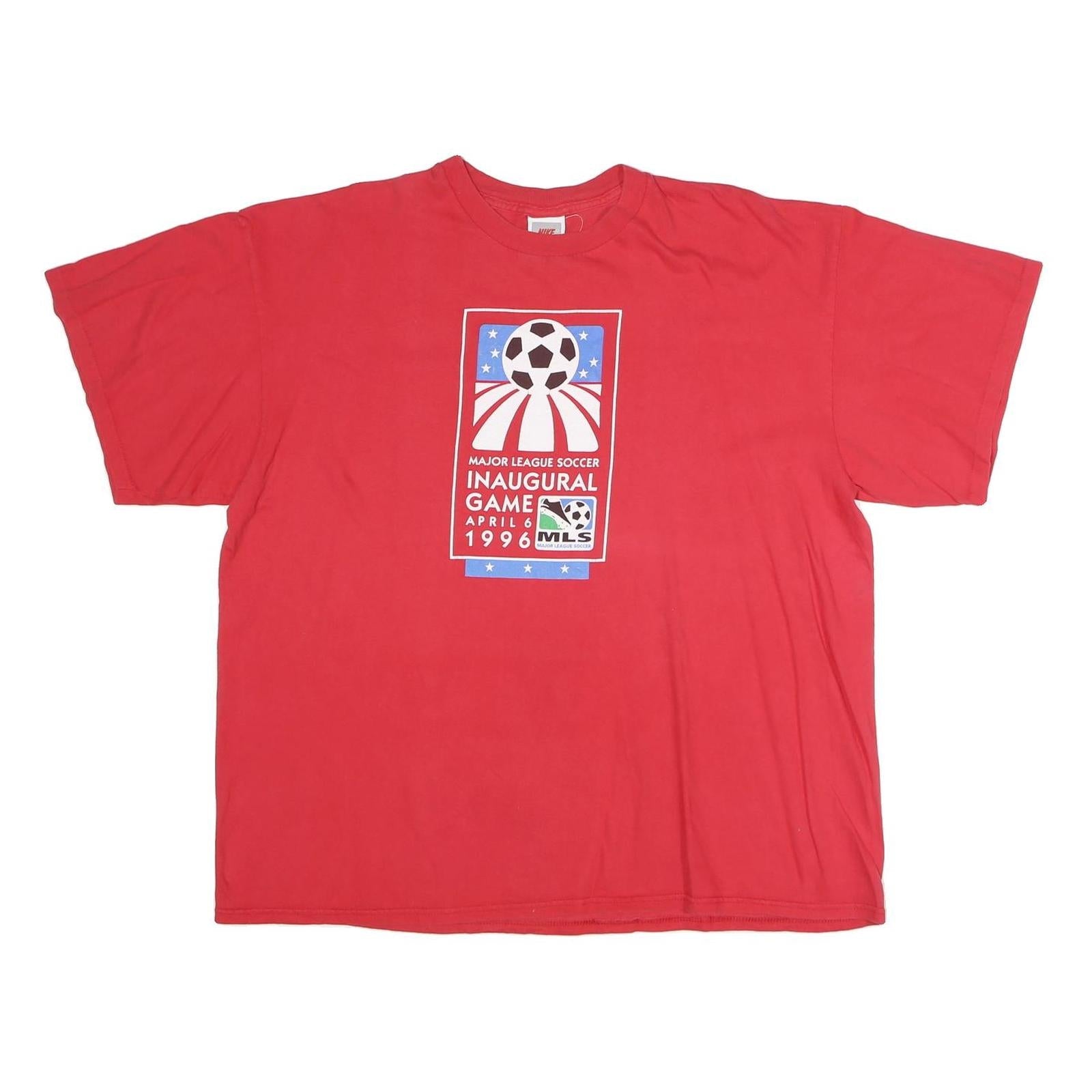 NIKE Mens Red Major League Soccer Inaugural Game 2XL Short Sleeve Crew Neck Refurbished - N/A refurbished available on Cerqular