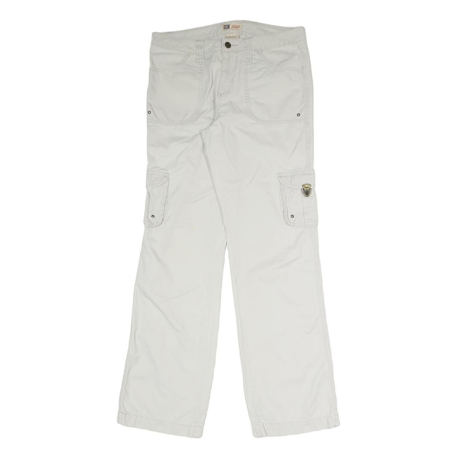 FADED GLORY Womens Cotton Blend White Regular Fit Straight Leg Trousers W31 L32 Refurbished - N/A refurbished available on Cerqular