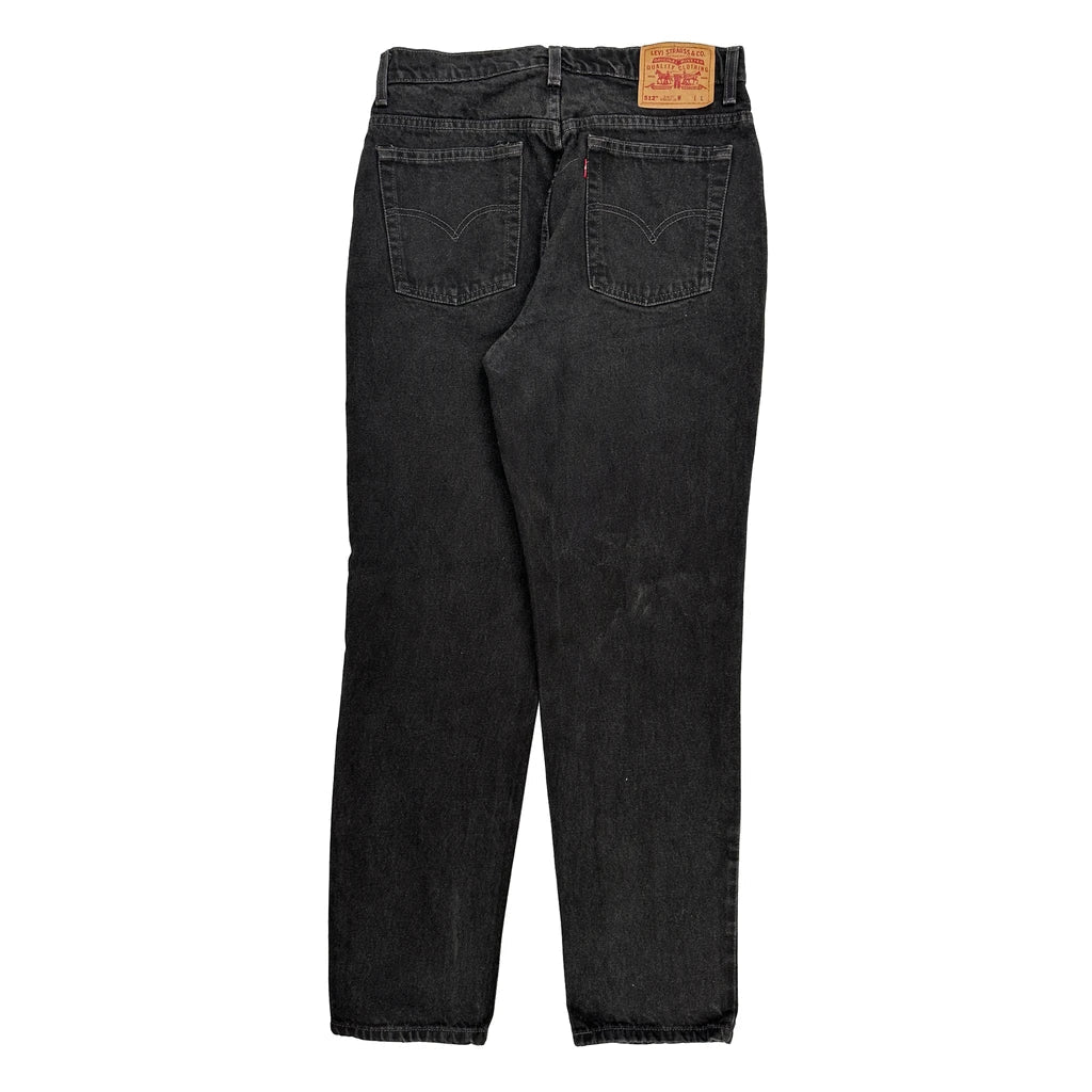 Levis 512 Slim Fit Jeans - 32W 30L Black Cotton Refurbished - Thrifted (note: this is a term often used to describe second- refurbished available on Cerqular