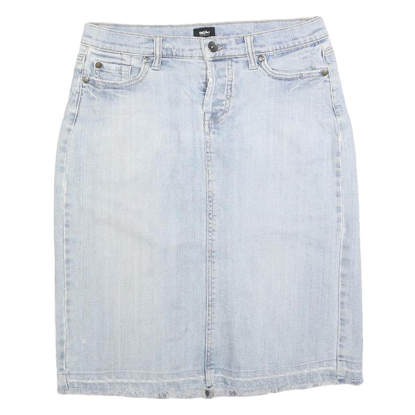 MOSSIMO Womens Blue Denim Straight Knee Length Cotton Blend S Skirt Faded Refurbished - N/A refurbished available on Cerqular