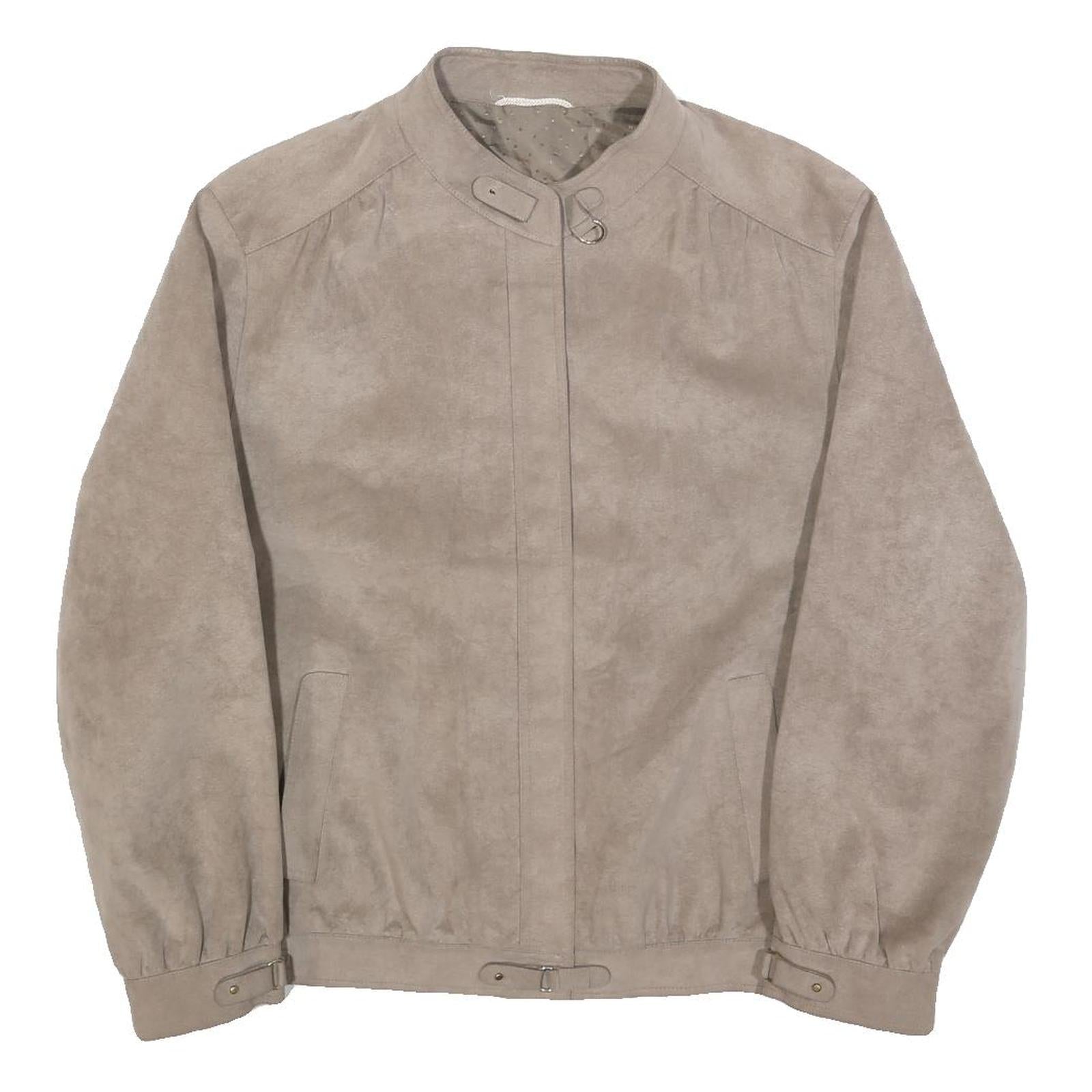PLUS Womens Beige Button Jacket M Polyester Plain Elegant Casual Outerwear Refurbished - N/A refurbished available on Cerqular