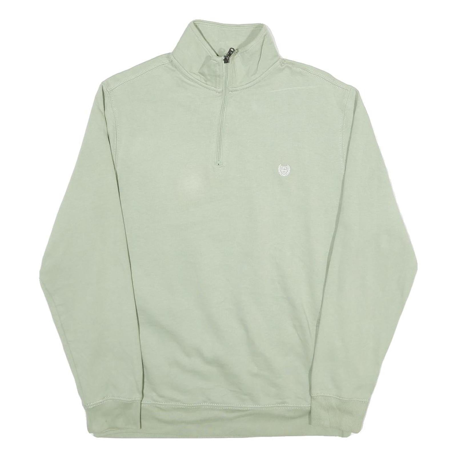 CHAPS Mens Green 1/4 Zip M Cotton Blend Sweatshirt Pullover Classic Refurbished - N/A refurbished available on Cerqular