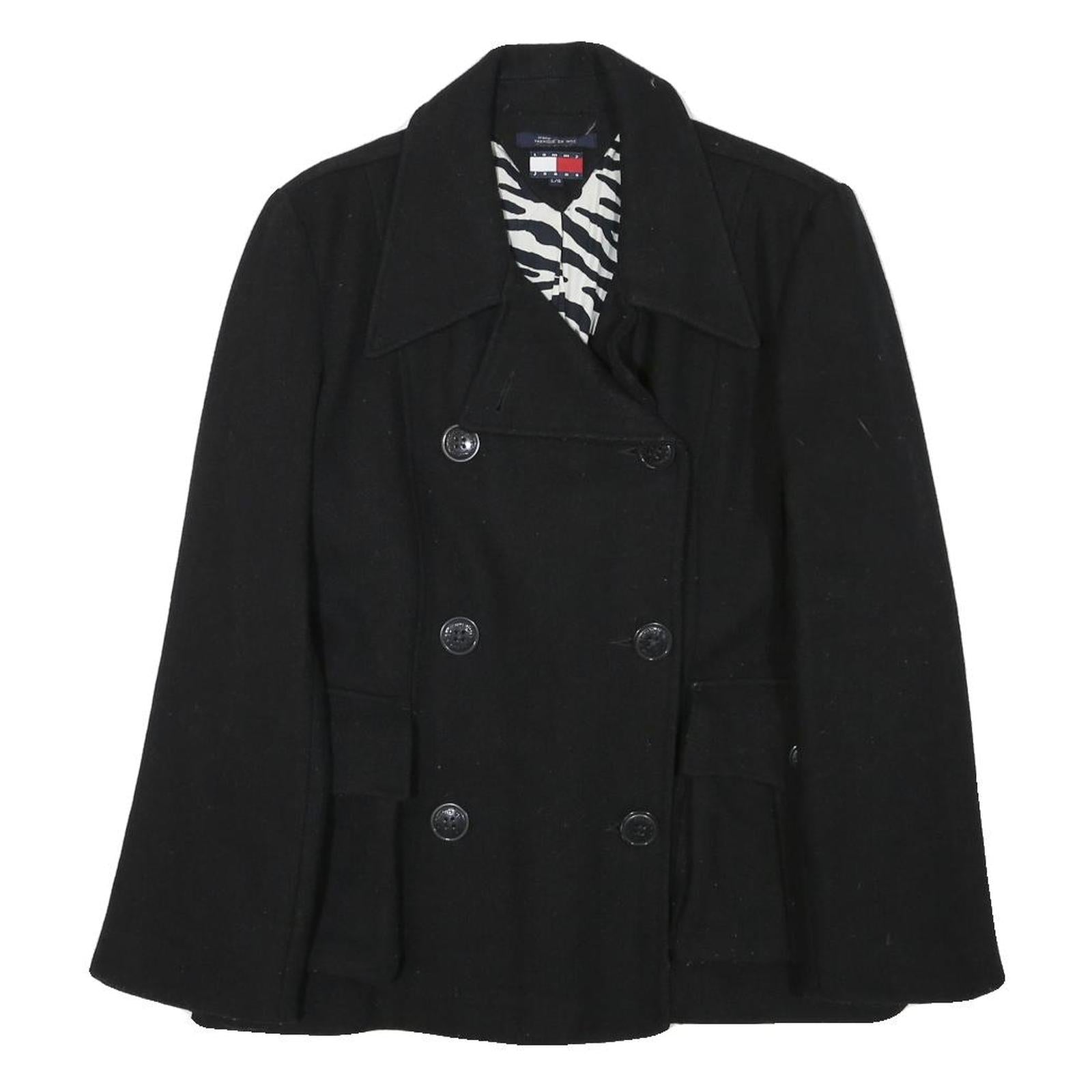 Buy TOMMY HILFIGER Womens Black Wool Blend Double Breasted Jacket L Wool Blend Plain Refurbished - $62.39 TOMMY HILFIGER Womens Black Wool Blend Double Breasted Jacket L Wool Blend Plain Refurbished - N/A refurbished available on Cerqular