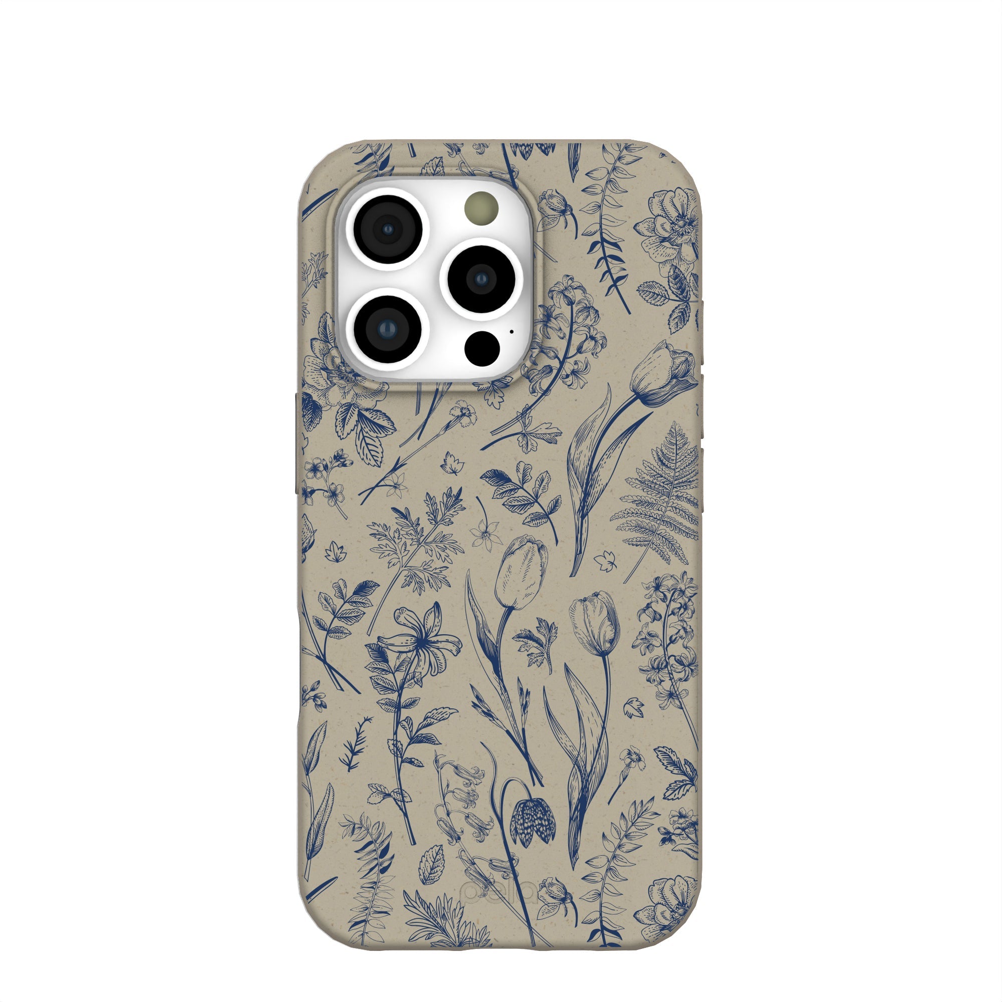 London Fog Indigo Bouquet iPhone 16 Pro Case Refurbished - Pela Case refurbished available on Cerqular