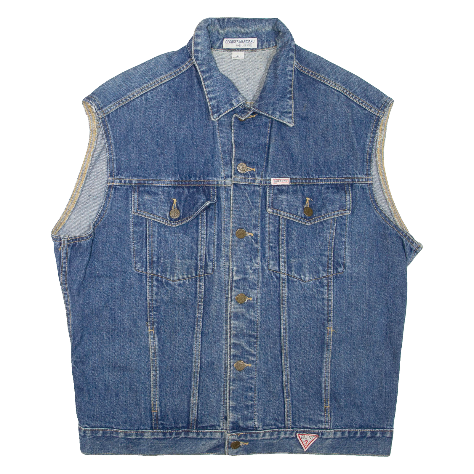 GEORGES MARCIANO Mens Denim Gilet Blue XL Refurbished - N/A refurbished available on Cerqular