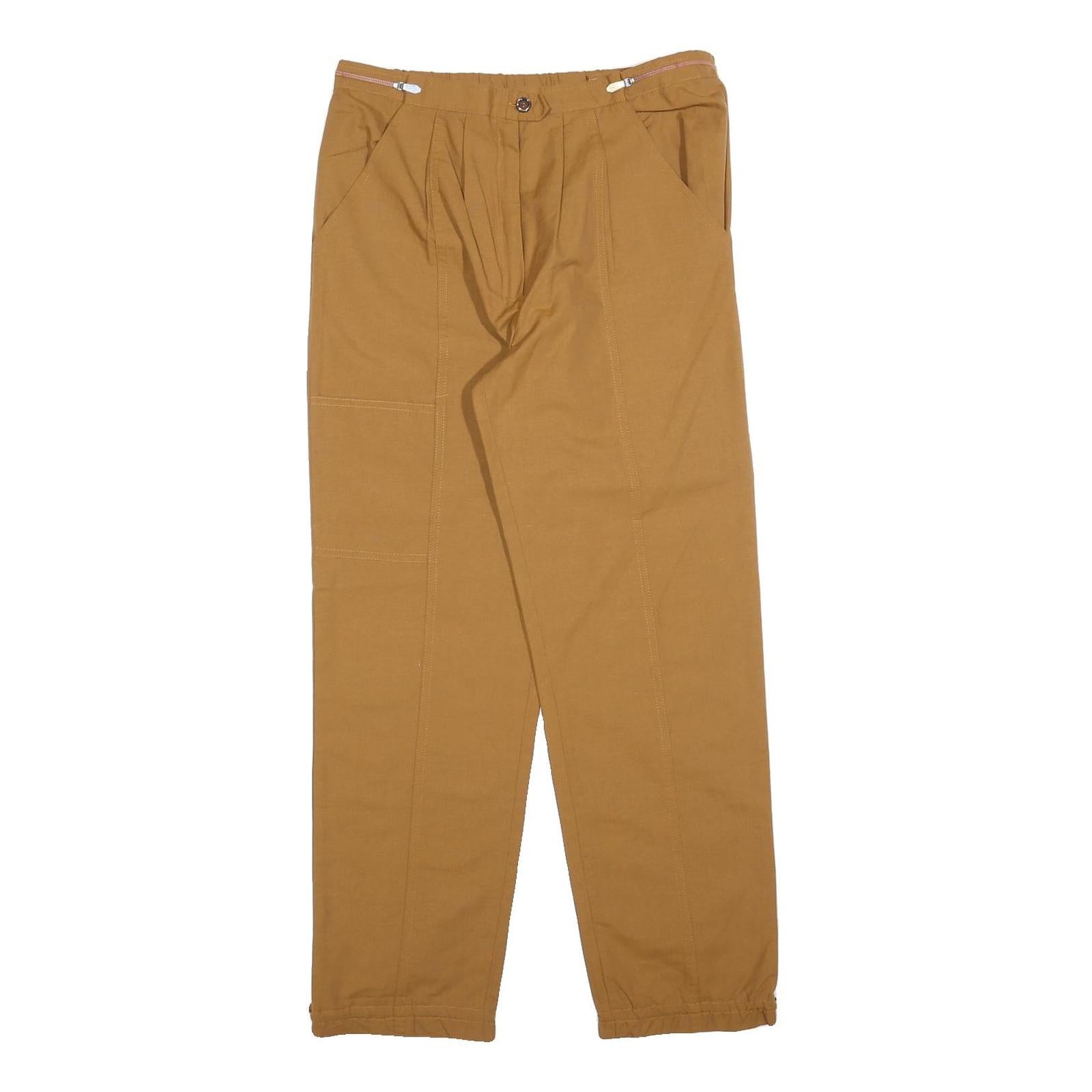 Womens Relaxed Cotton Blend Tan Trousers W30 L29 Casual Zip Closure Refurbished - N/A refurbished available on Cerqular