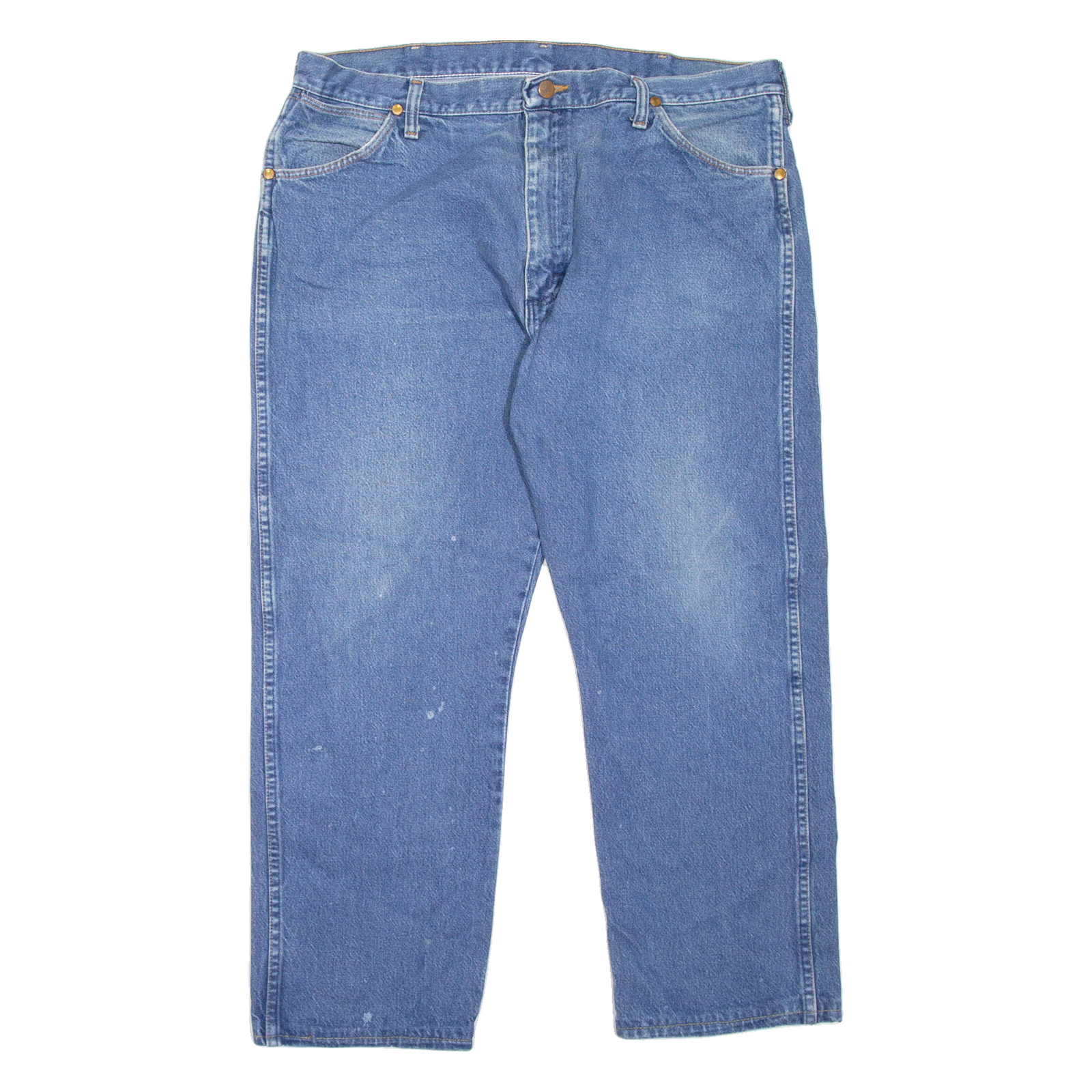 WRANGLER Mens Jeans Blue Regular Straight Stone Wash W38 L25 Refurbished - N/A refurbished available on Cerqular