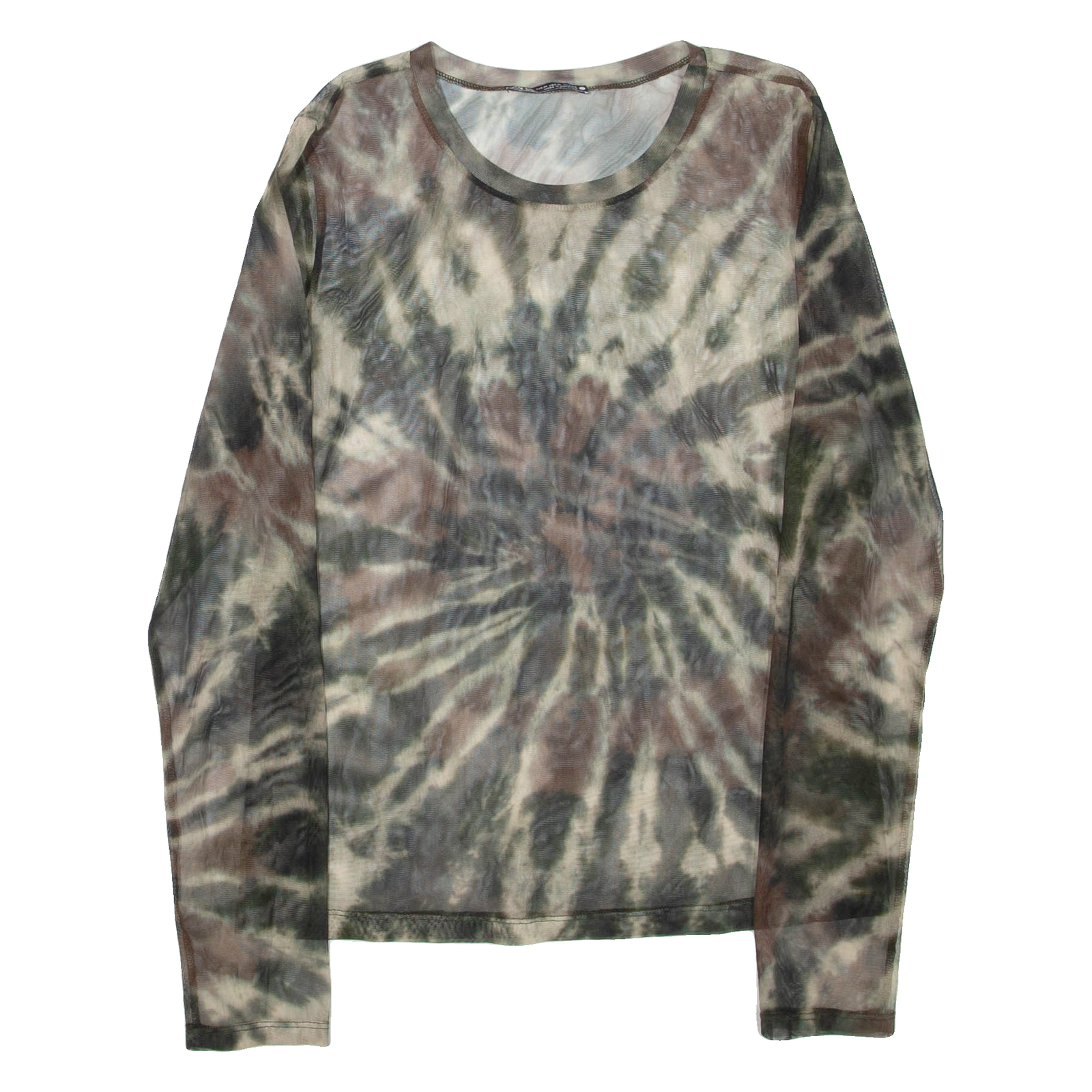 ZARA Sheer Womens Printed Top Green Long Sleeve M Refurbished - N/A refurbished available on Cerqular