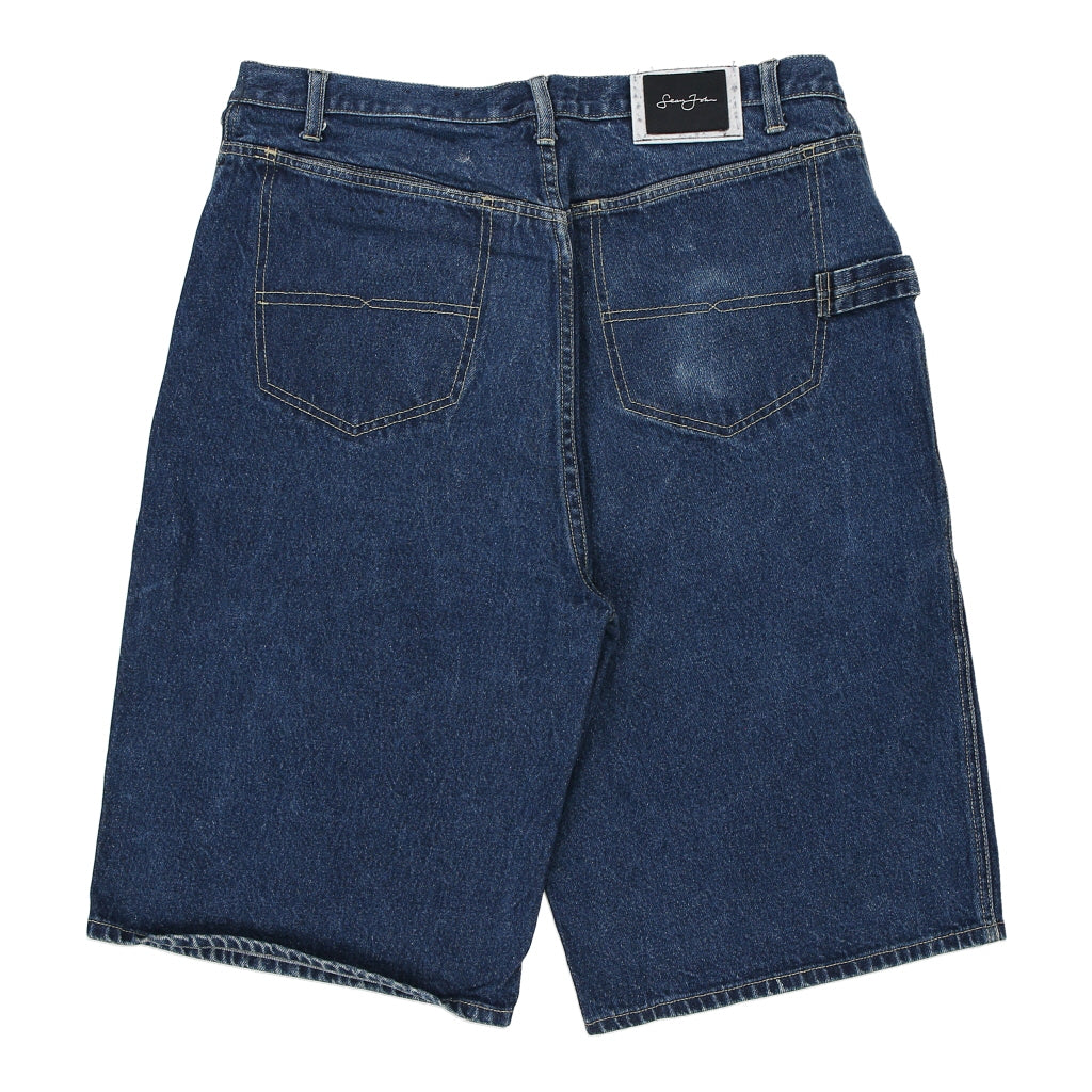 Sean John Cargo Shorts - 36W 14L Dark Wash Cotton Refurbished - Thrifted (note: this is a term often used to describe second- refurbished available on Cerqular