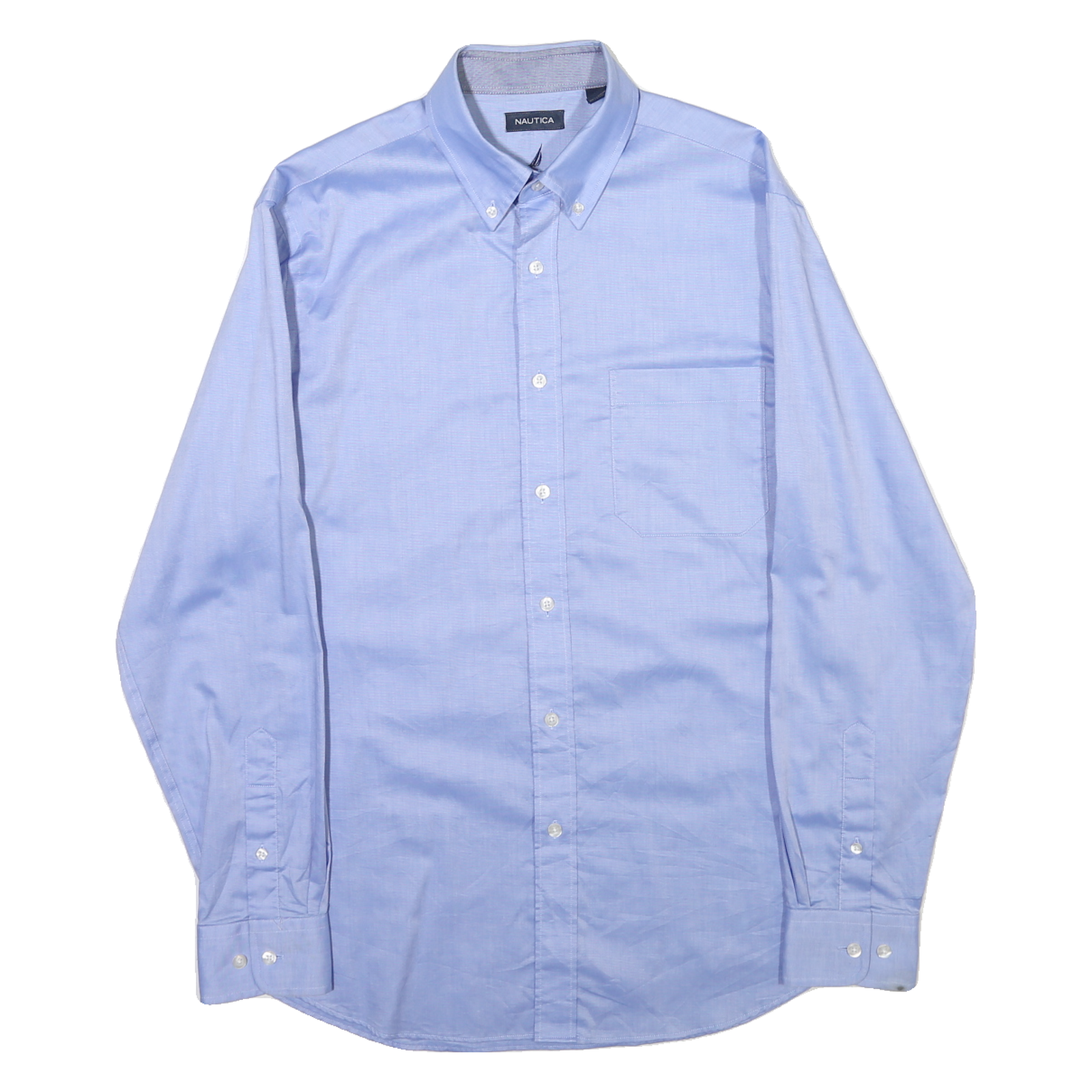 NAUTICA Mens Blue Button-Down Shirt M Cotton Blend Long Sleeve Casual Formal Refurbished - N/A refurbished available on Cerqular