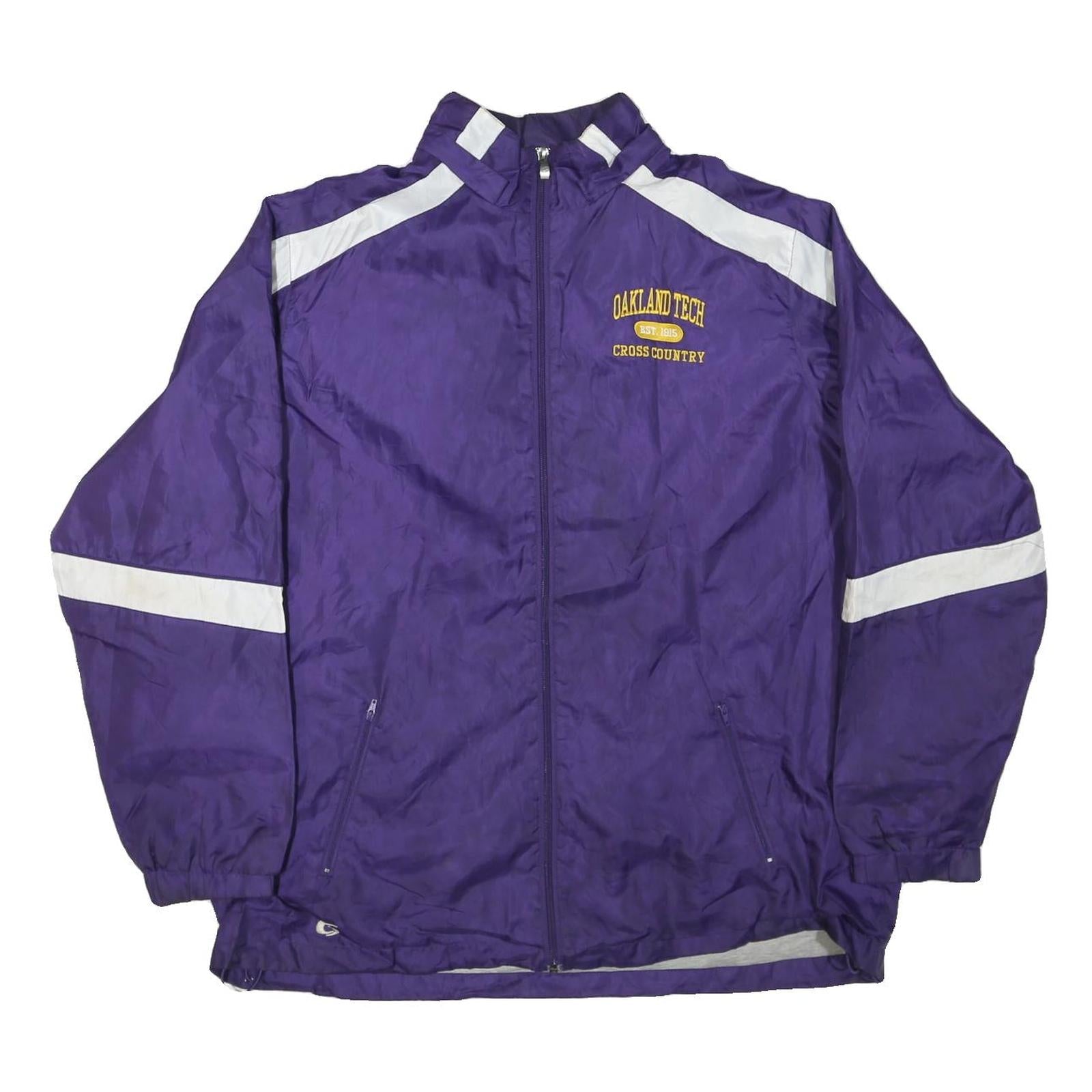 GTM Mens Purple & White Oakland Tech Nylon Zip Jacket XL Lightweight Sports Team Refurbished - N/A refurbished available on Cerqular