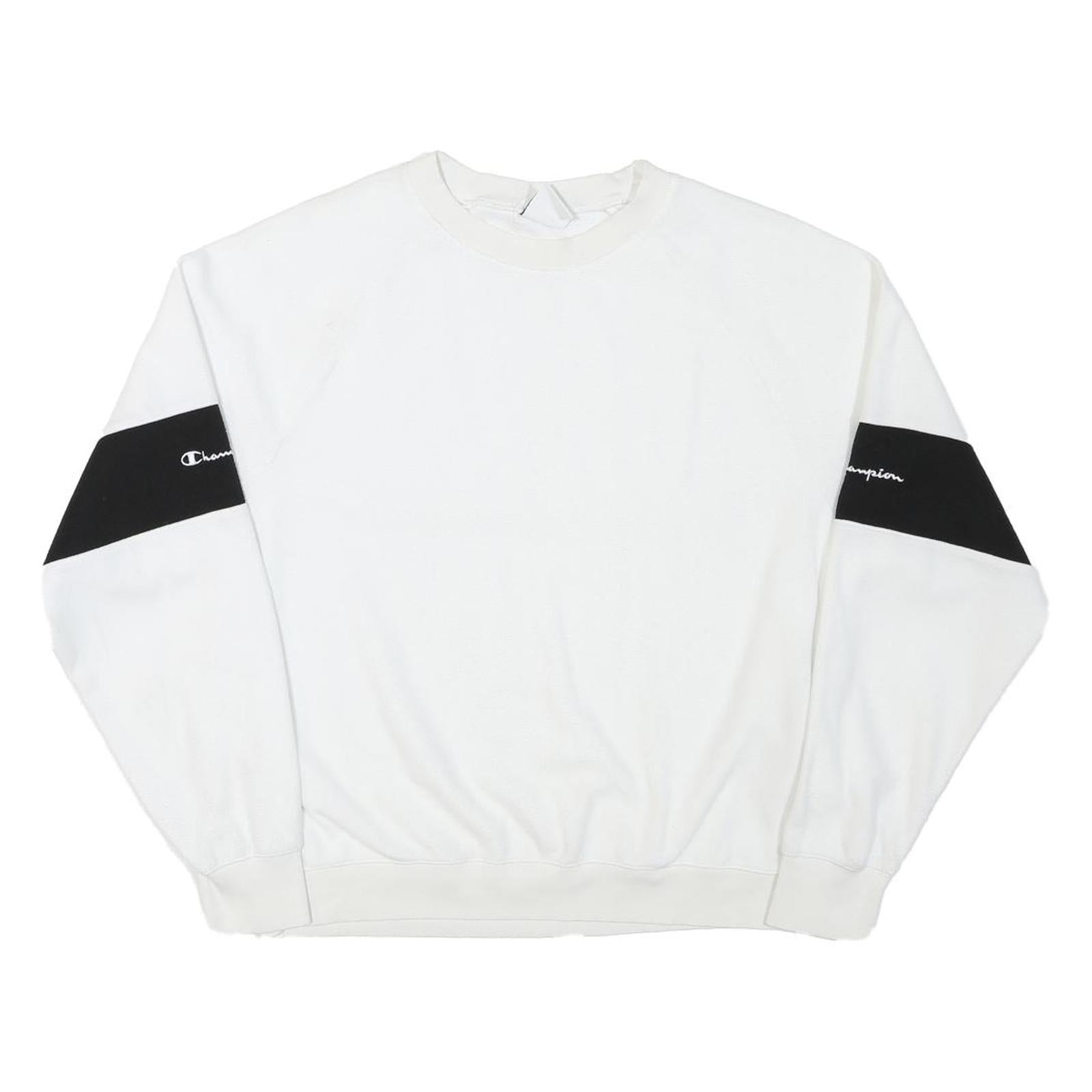 CHAMPION Mens Black Pullover Crew Neck Sweatshirt L Regular Fit Jersey Polyester Refurbished - N/A refurbished available on Cerqular