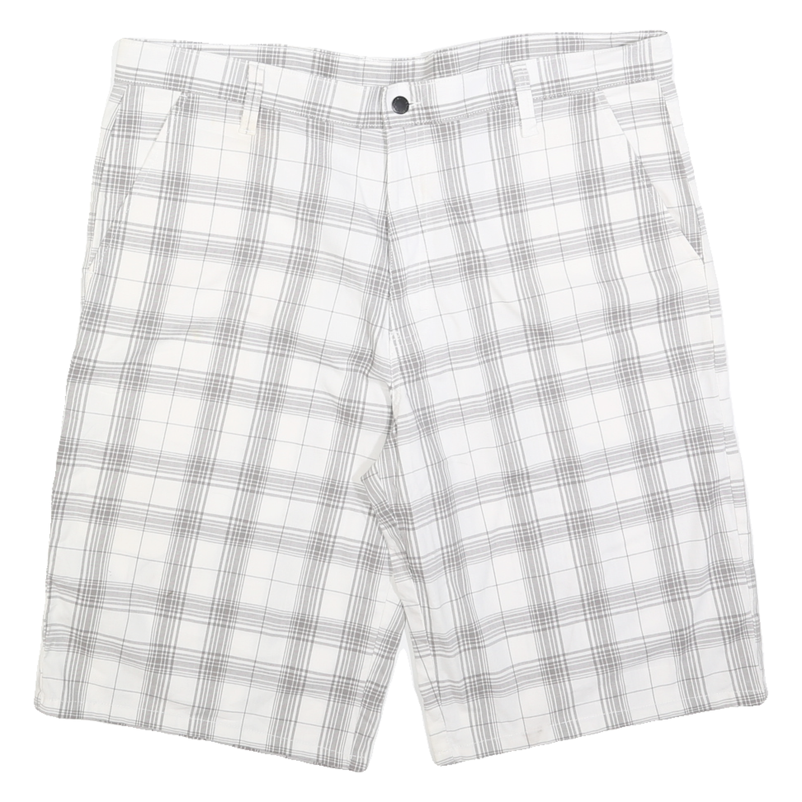 DICKIES Mens White Grey Check Casual Shorts XL W40 Cotton Blend Comfortable Fit Refurbished - N/A refurbished available on Cerqular