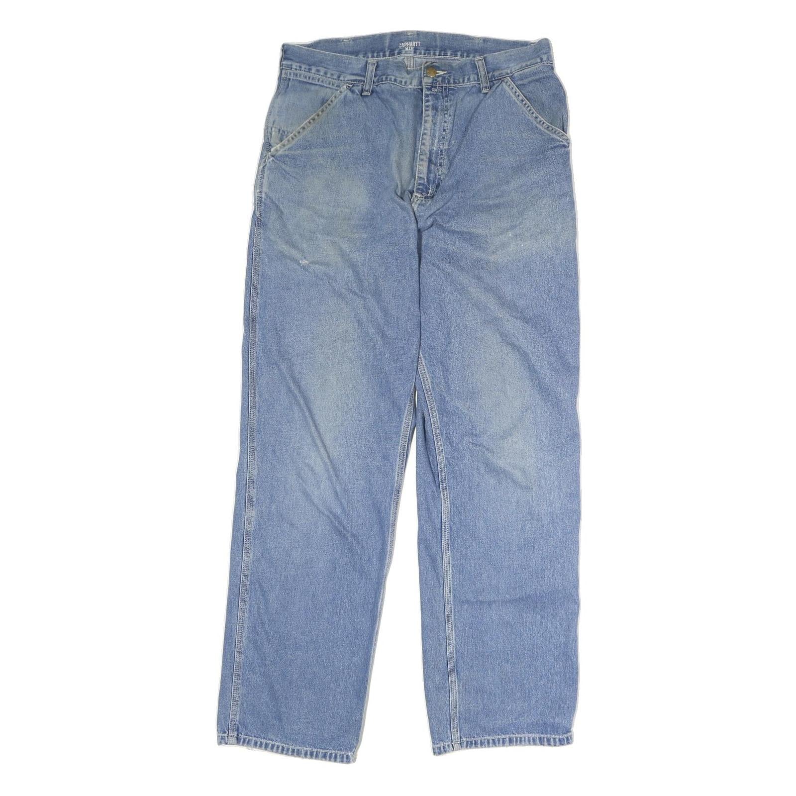 CARHARTT WIP Mens Jeans Blue Regular Straight Denim Medium W30 L31 Zip Cotton Refurbished - N/A refurbished available on Cerqular