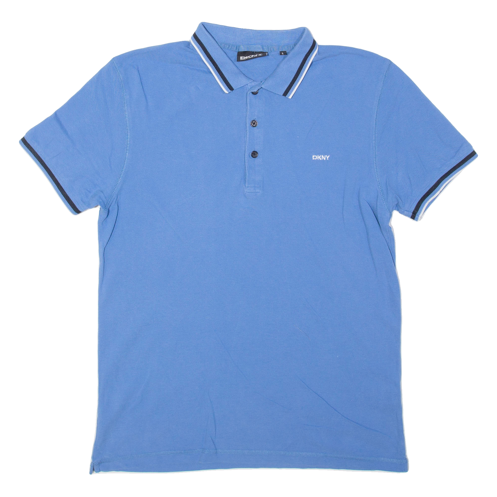 DKNY Mens Polo Shirt Blue L Refurbished - N/A refurbished available on Cerqular