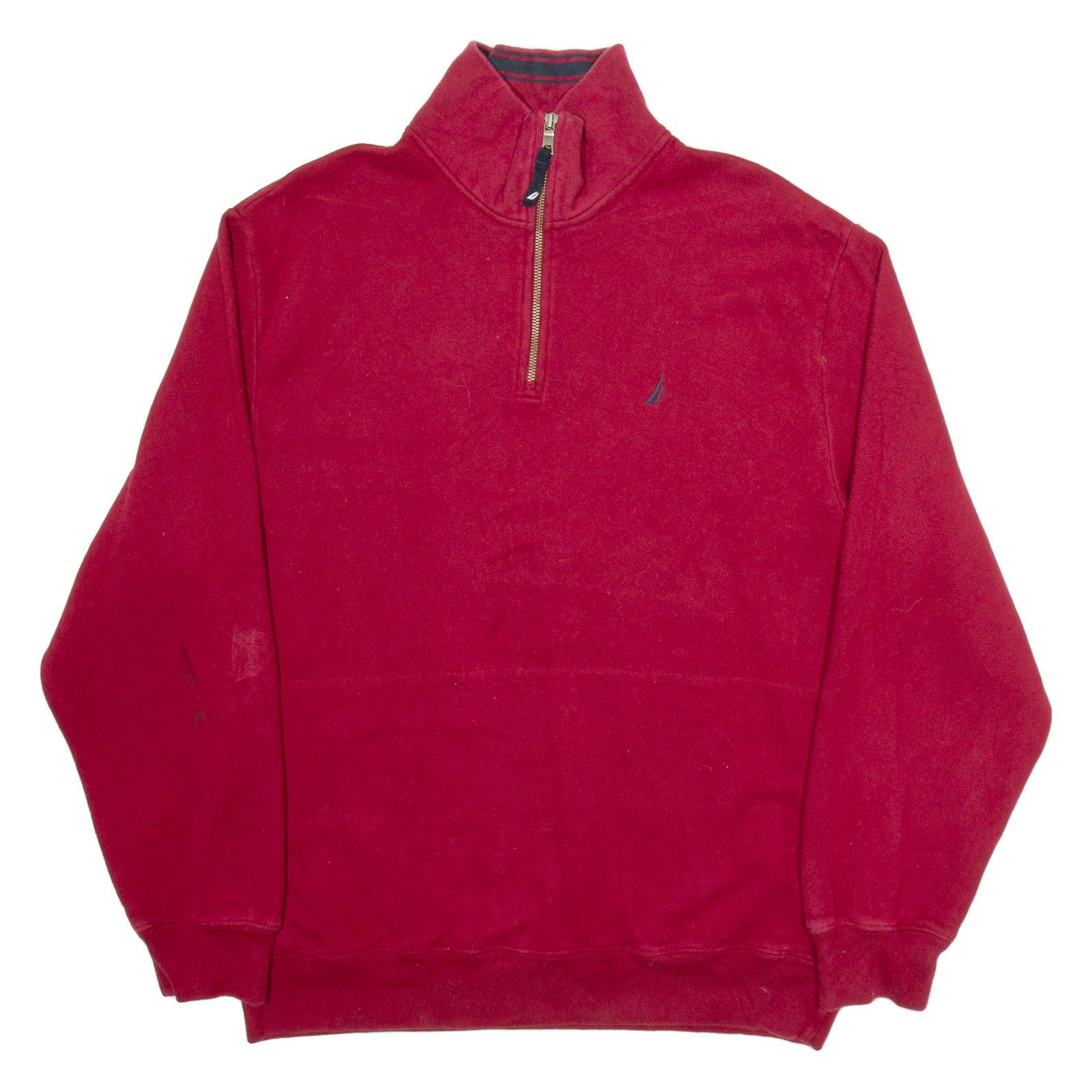 NAUTICA Mens Sweatshirt Maroon 1/4 Zip XL Refurbished - N/A refurbished available on Cerqular