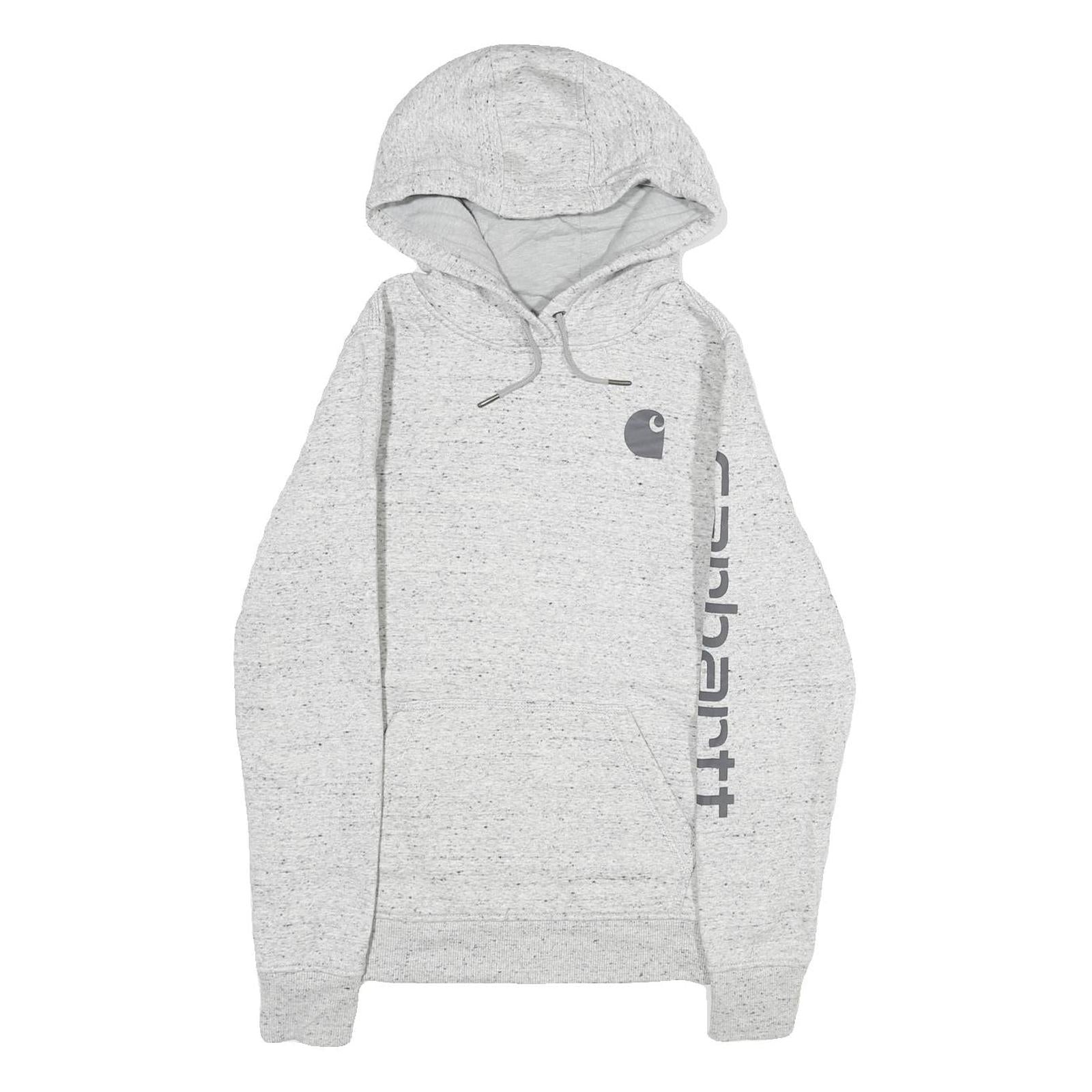 CARHARTT Womens Grey Hoodie XS Logo Graphic Cotton Blend Pullover Refurbished - N/A refurbished available on Cerqular