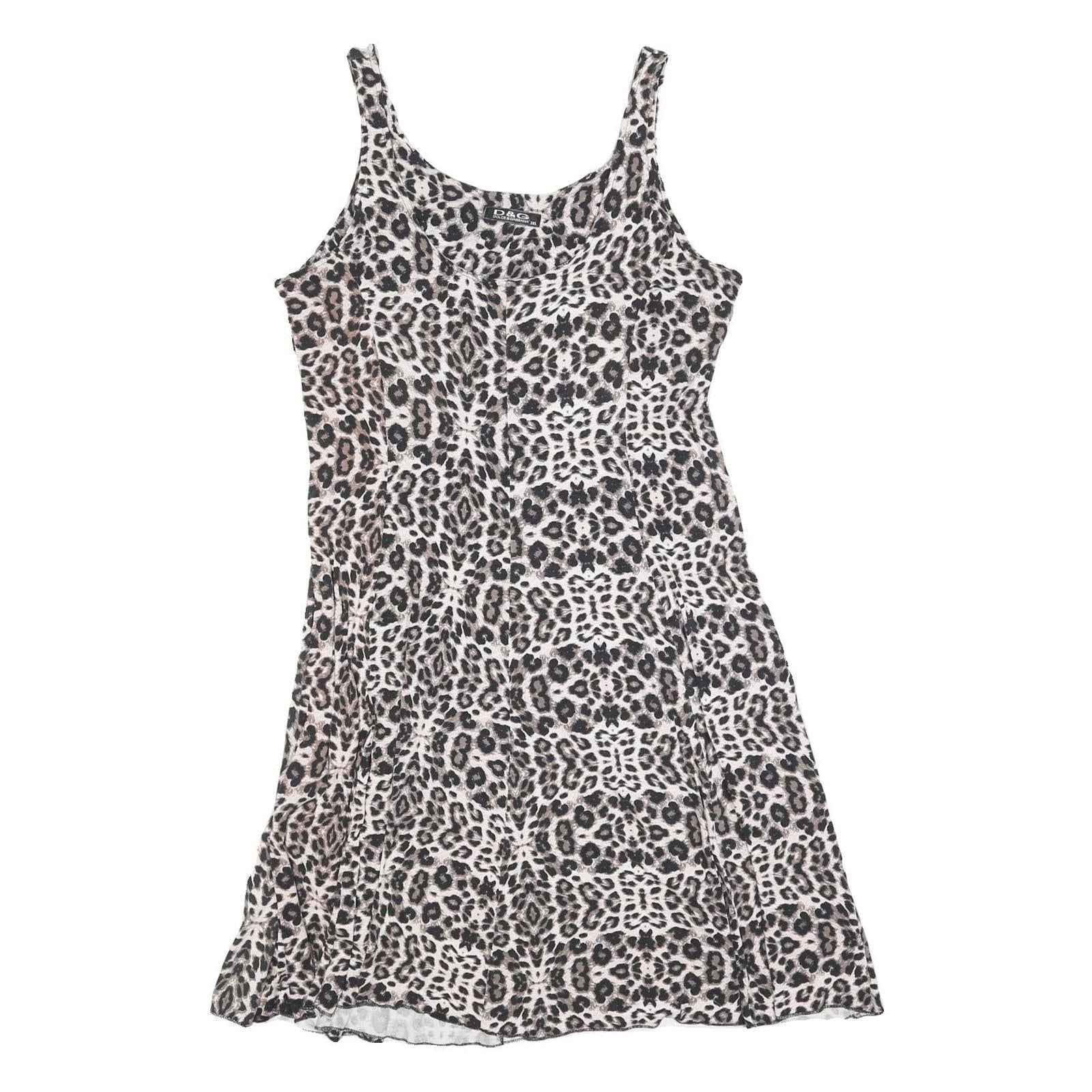 DOLCE & GABBANA Womens Beige & Black Leopard Print Cotton Blend Tank Dress 3XL Refurbished - N/A refurbished available on Cerqular