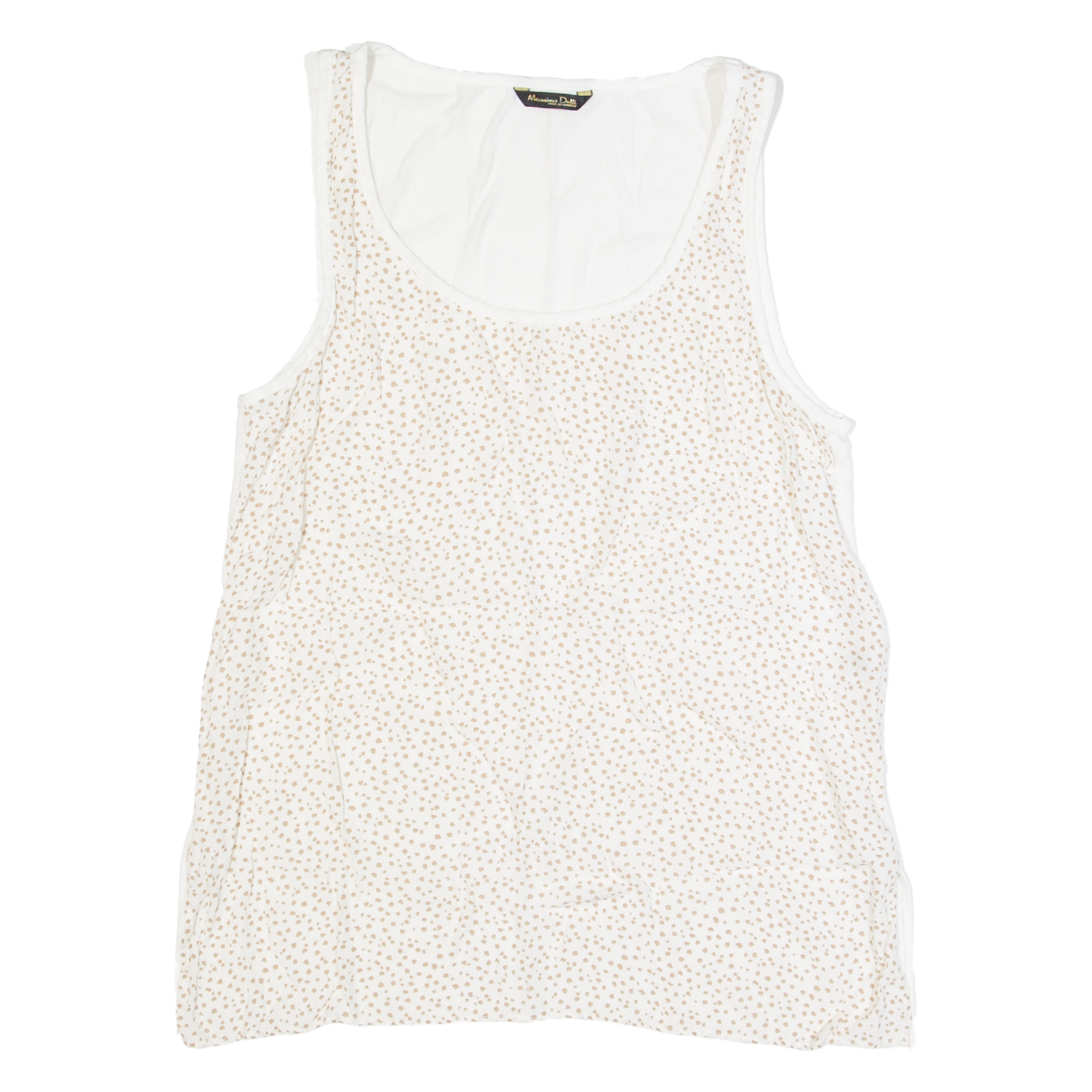 MASSIMO DUTTI Womens Printed Vest Beige Sleeveless Spotted XS Refurbished - N/A refurbished available on Cerqular