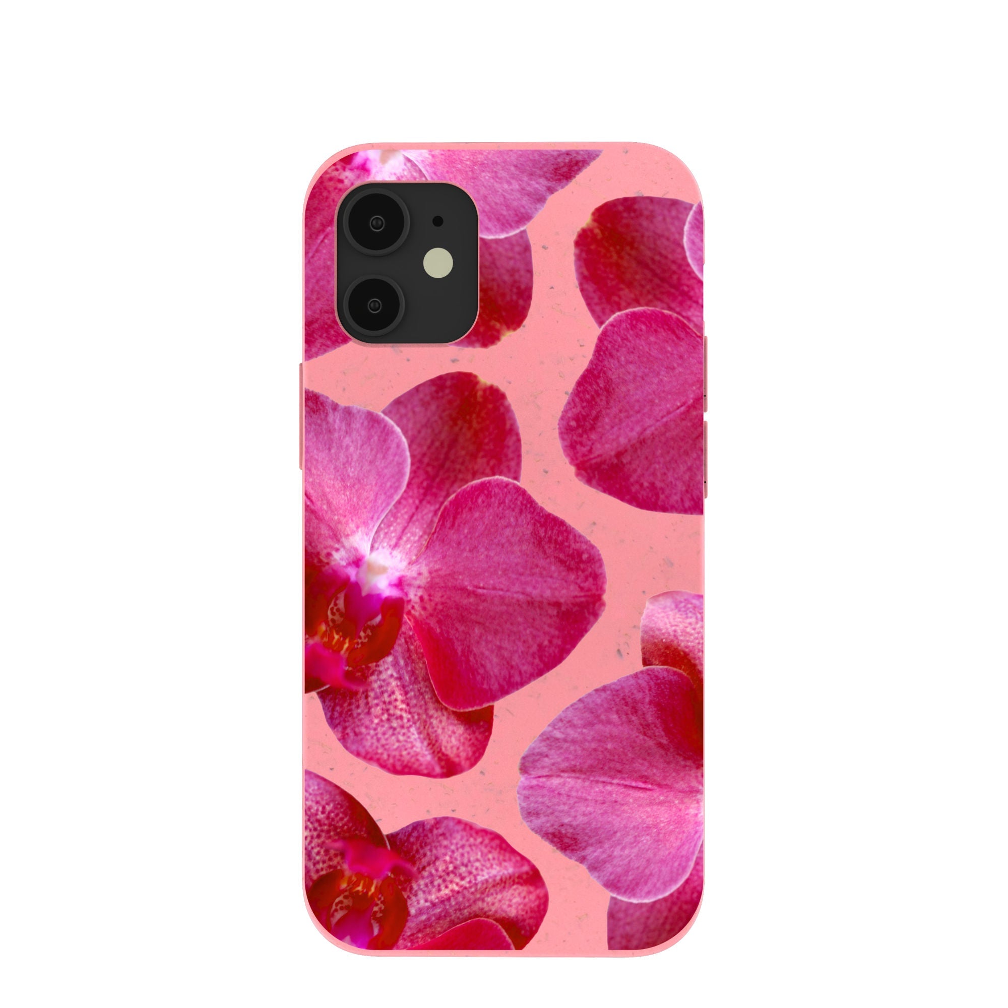 Bubblegum Pink Pink Orchids iPhone 12 Mini Case Refurbished - Pela Case refurbished available on Cerqular