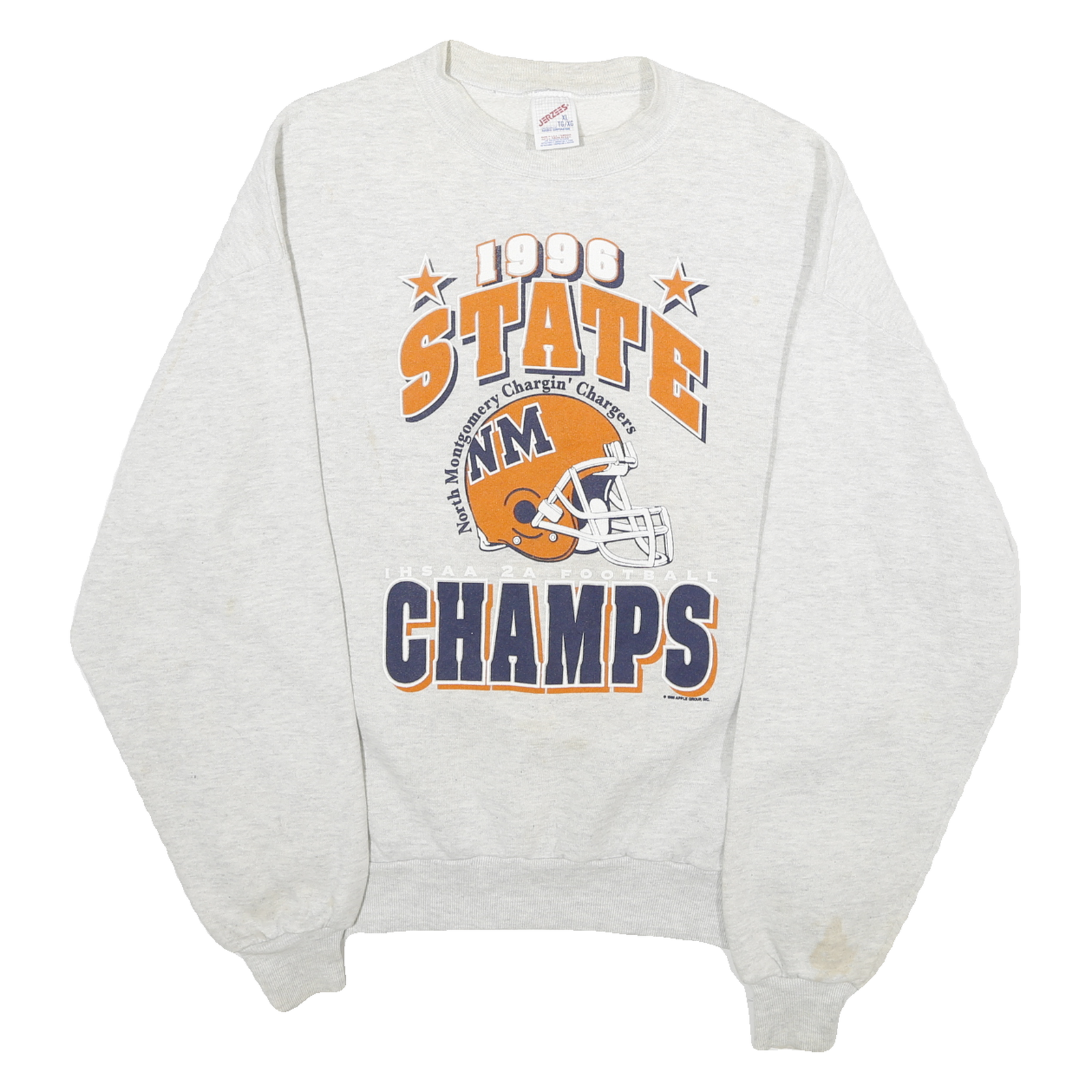 Buy JERZEES Mens White 1996 State Champs Football Crew Neck XL Cotton Blend Pullover Refurbished - $23.39 JERZEES Mens White 1996 State Champs Football Crew Neck XL Cotton Blend Pullover Refurbished - N/A refurbished available on Cerqular