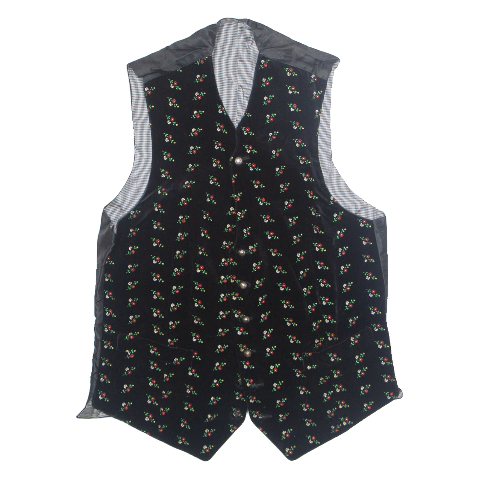 Womens Blazer Waistcoat Black 90s Floral S Refurbished - N/A refurbished available on Cerqular