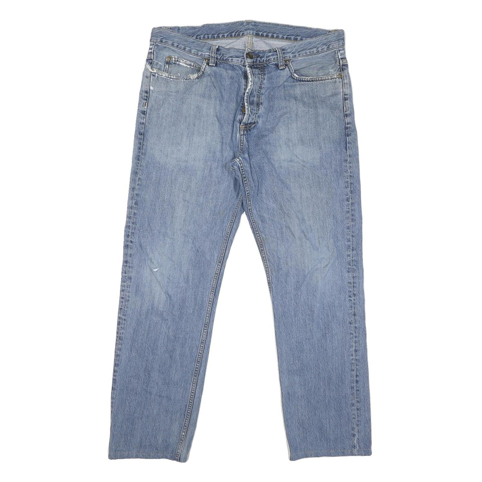 CARHARTT Mens Regular Fit Blue Denim Jeans W34 L29 Button Closure Casual Wear Refurbished - N/A refurbished available on Cerqular