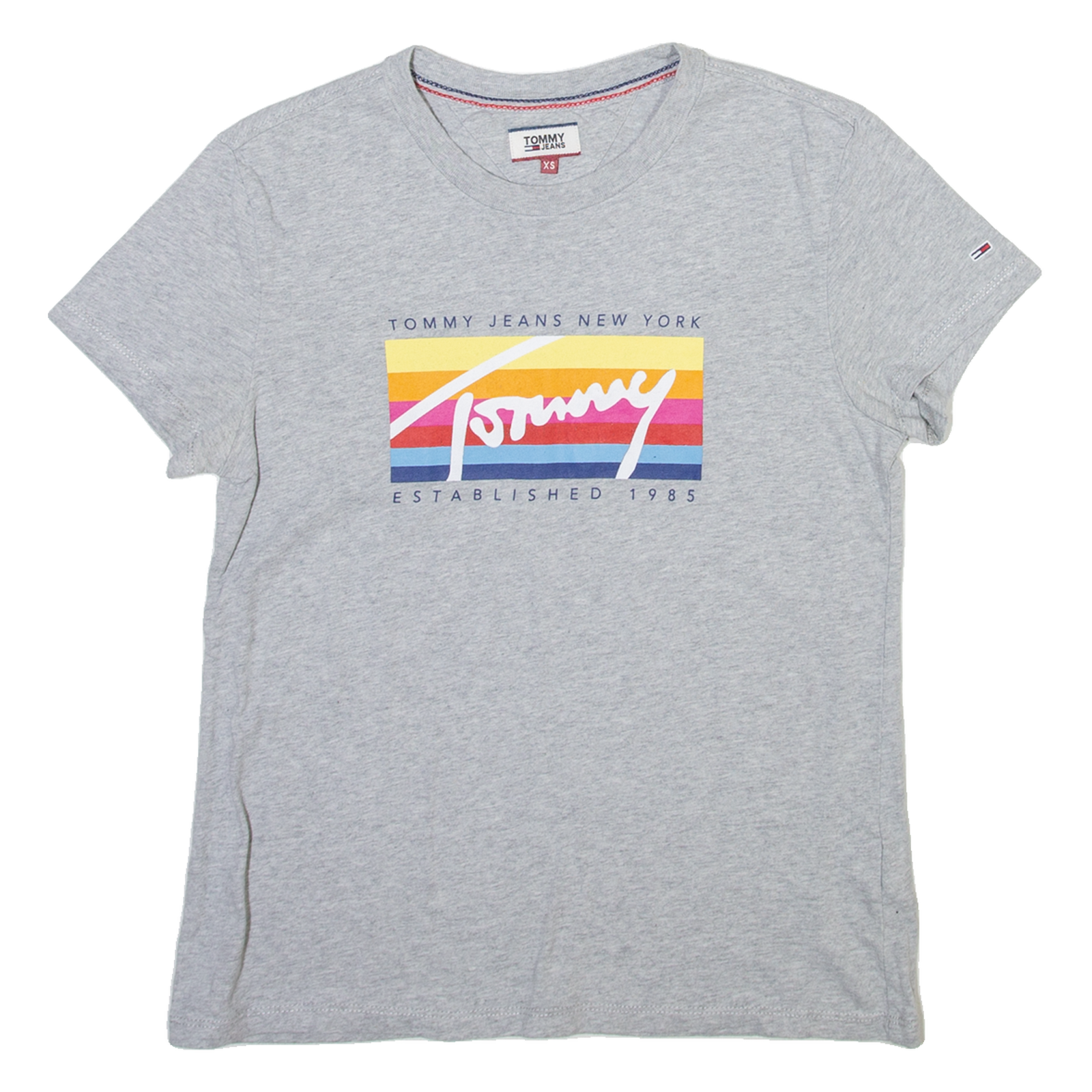 TOMMY JEANS Womens T-Shirt Grey XS Refurbished - N/A refurbished available on Cerqular
