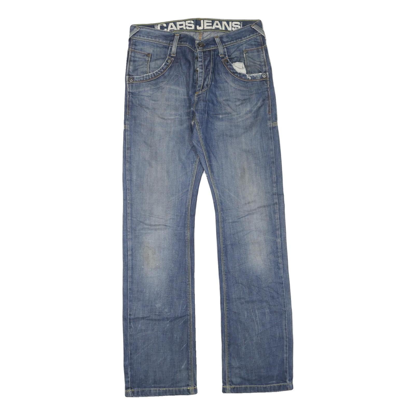 CARS JEANS Mens Blue Regular Straight Denim Medium W30 L35 Casual Cotton Blend Refurbished - N/A refurbished available on Cerqular