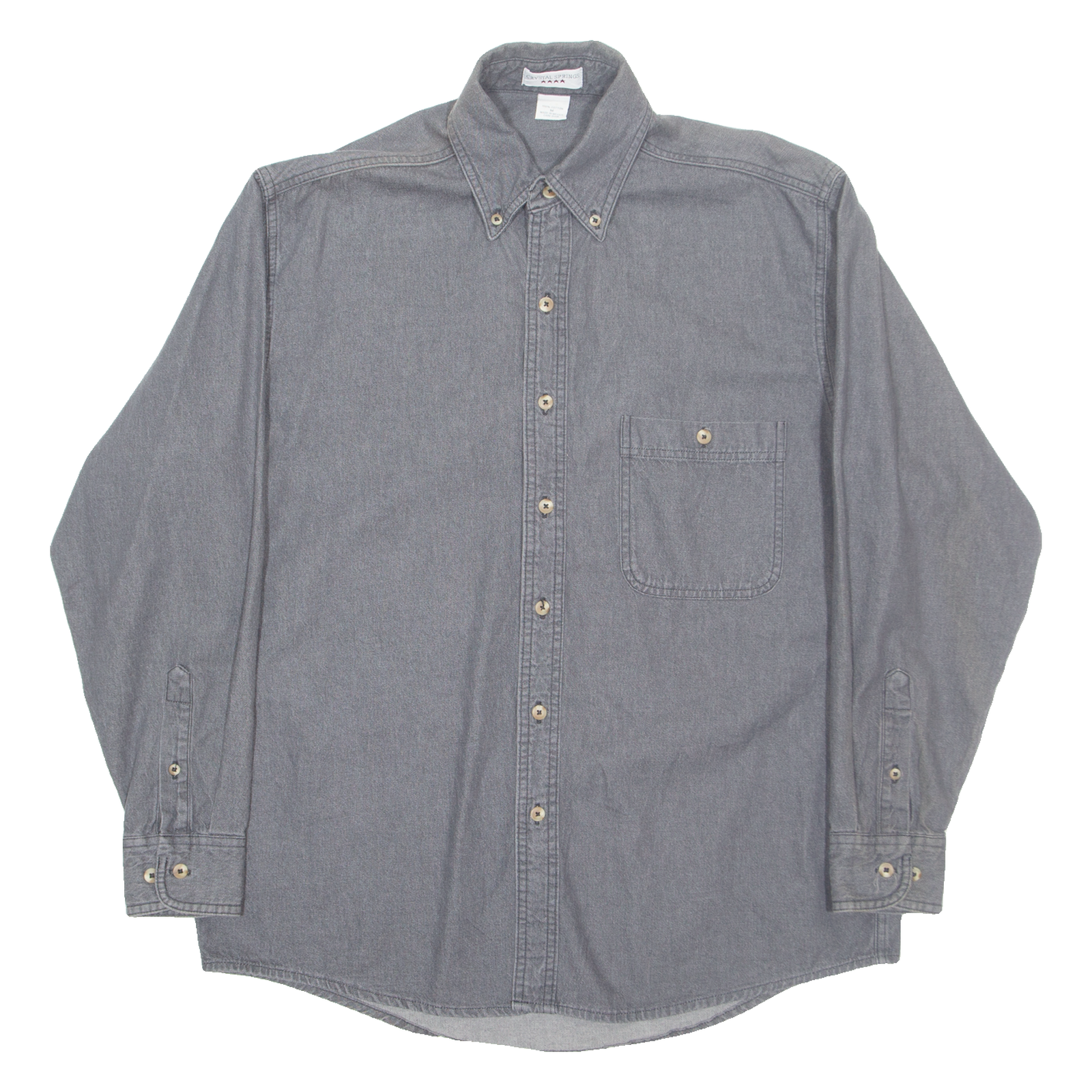 Buy CRYSTAL SPRINGS Mens Denim Shirt Grey Long Sleeve M Refurbished - $18.19 CRYSTAL SPRINGS Mens Denim Shirt Grey Long Sleeve M Refurbished - N/A refurbished available on Cerqular