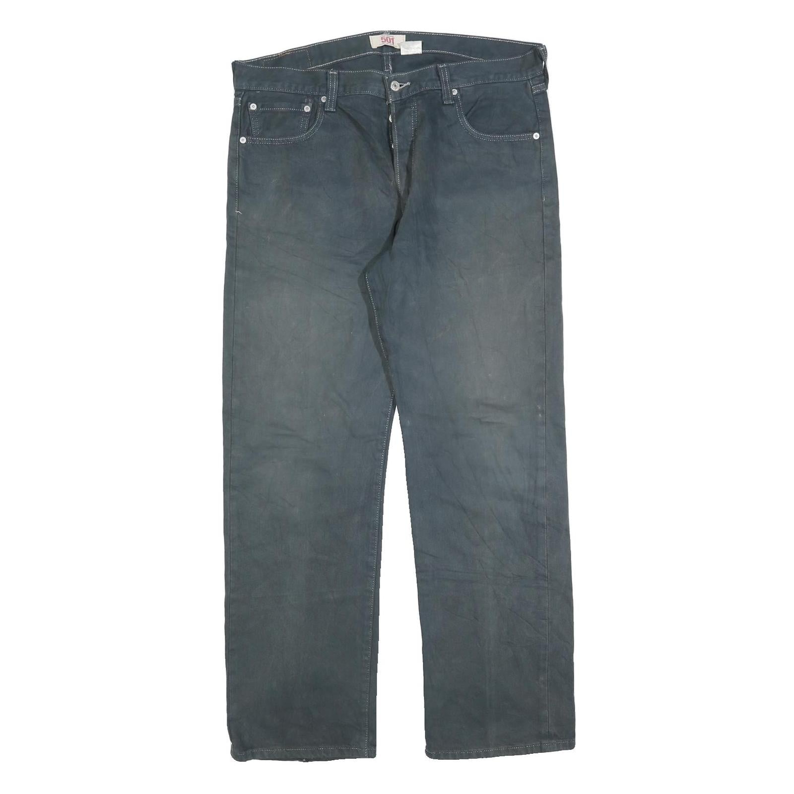 LEVI'S 501 Mens Jeans Blue Regular Straight Denim Medium W38 L32 Classic Zip Refurbished - N/A refurbished available on Cerqular