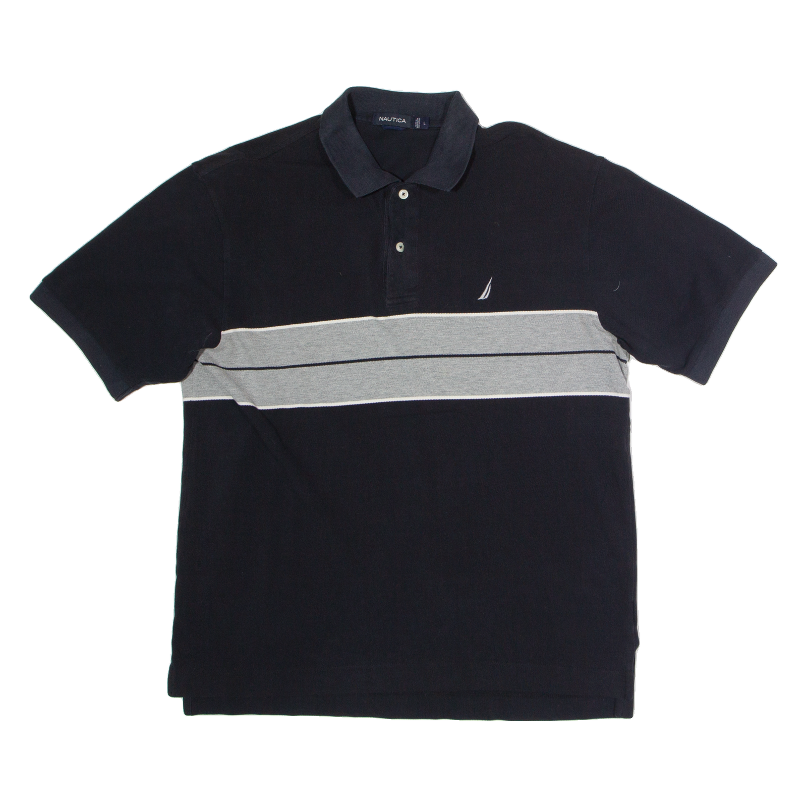 NAUTICA Mens Polo Shirt Black L Refurbished - N/A refurbished available on Cerqular