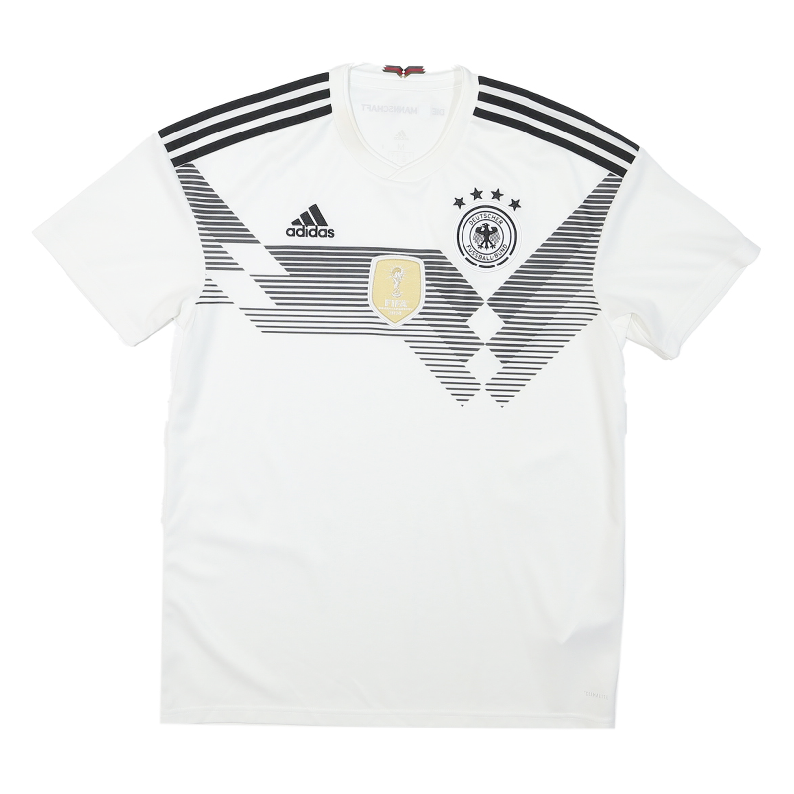 ADIDAS Mens White & Black Football Shirt M Short Sleeve V-Neck Germany Crest Refurbished - N/A refurbished available on Cerqular