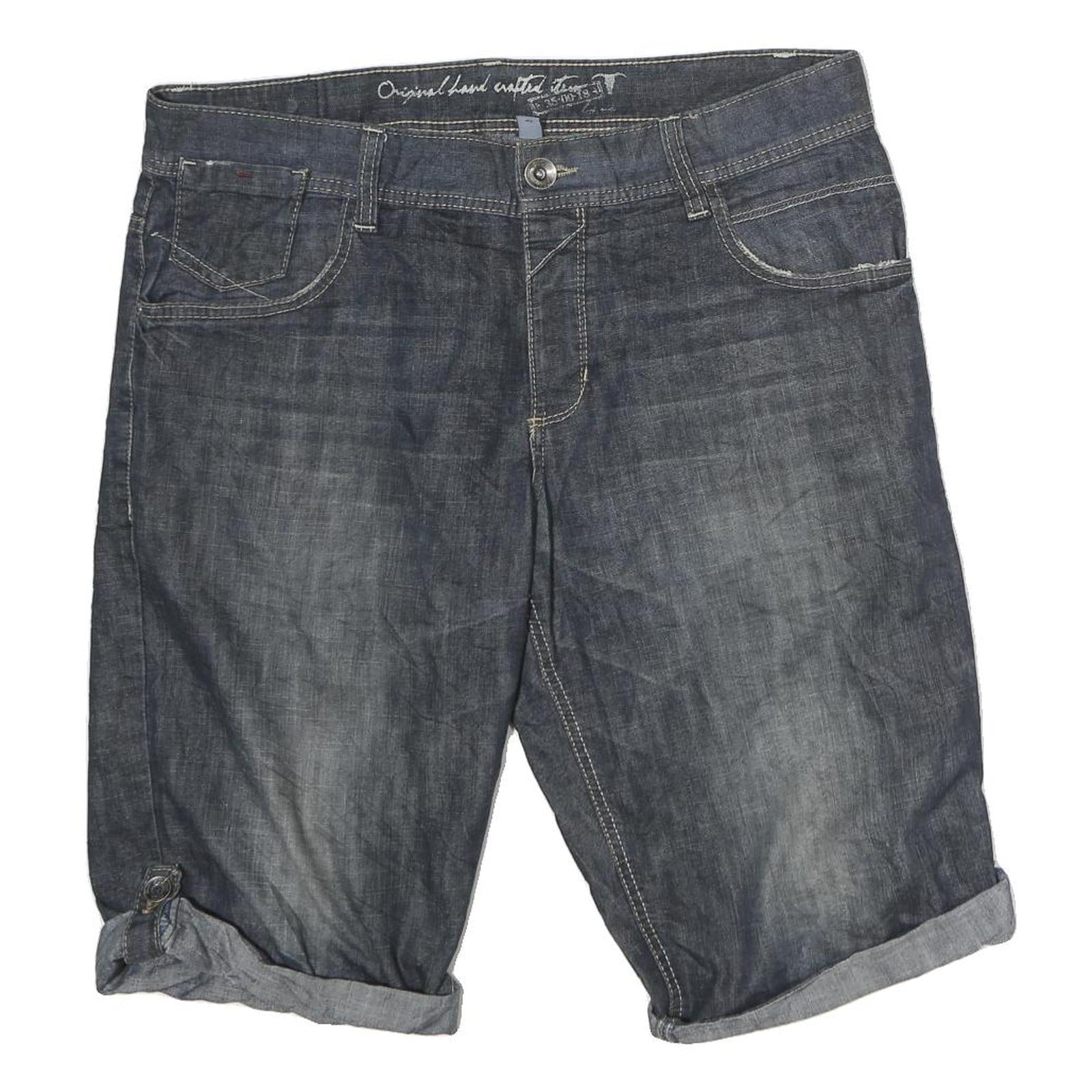 CRANE FIT Mens Shorts Blue Denim Casual M W40 Rolled Hem Cotton Refurbished - N/A refurbished available on Cerqular