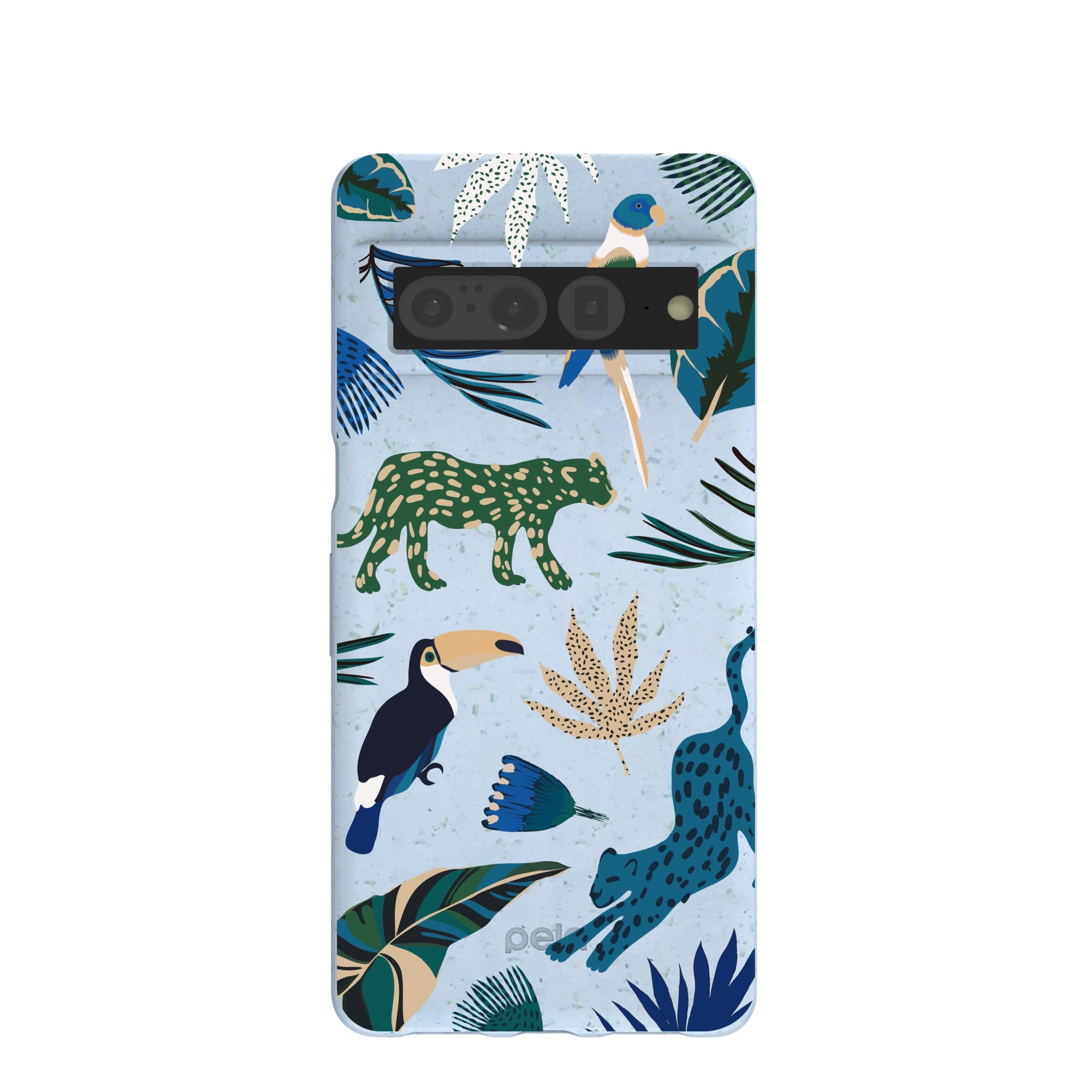 Powder Blue Tropical Rainforest Google Pixel 7 Pro Case Refurbished - Pela Case refurbished available on Cerqular