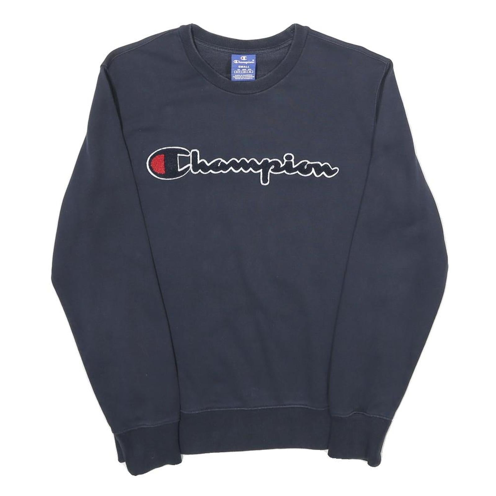 Buy CHAMPION Mens Navy Blue Cotton Crew Neck Sweatshirt S Logo Embroidered Refurbished - $33.79 CHAMPION Mens Navy Blue Cotton Crew Neck Sweatshirt S Logo Embroidered Refurbished - N/A refurbished available on Cerqular